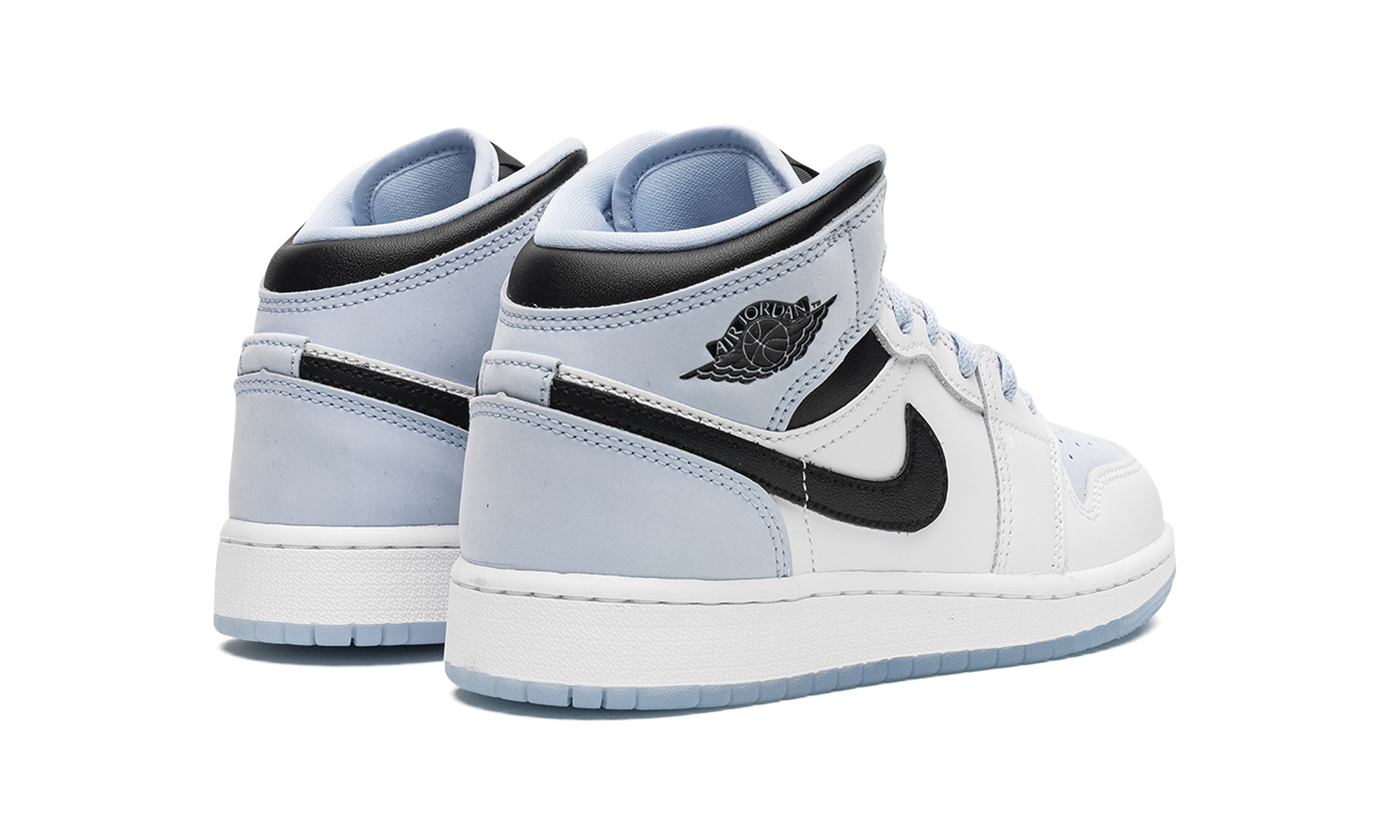 jordan 1 mid se ice blue 2023 gs+DV1337-104+diagnol right behind view