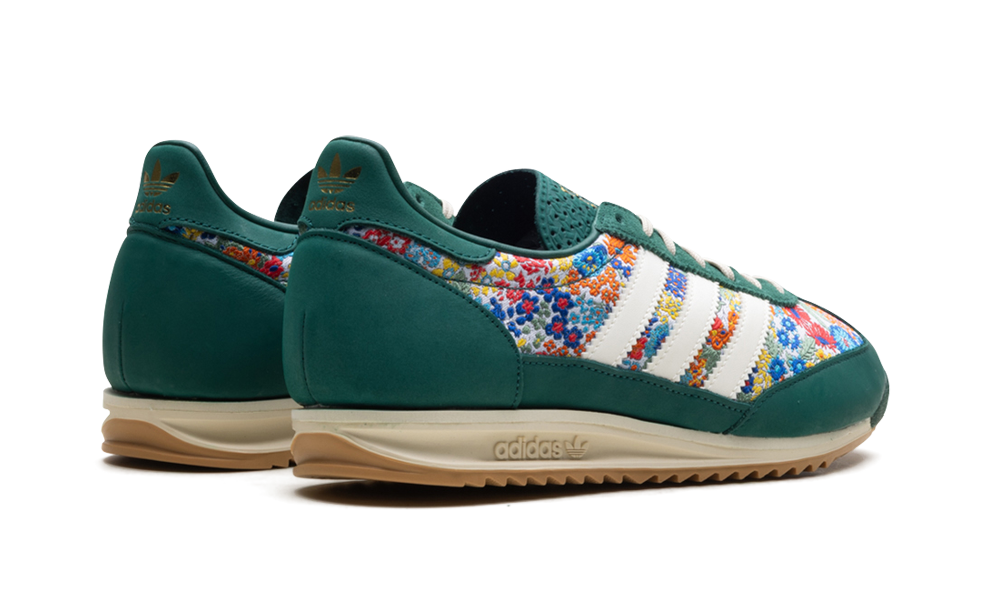 adidas sl 72 og liberty london collegiate green women s+JH7226+diagnol right behind view