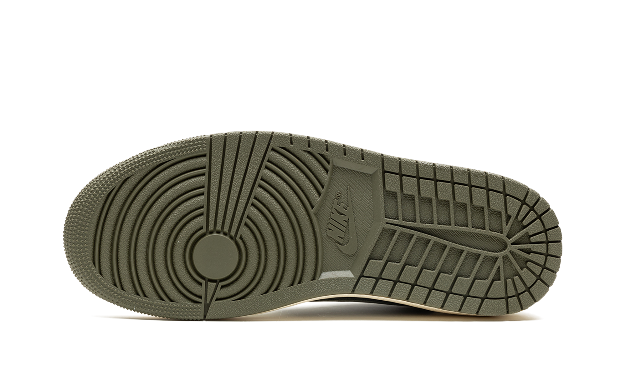 jordan 1 retro low og sp travis scott olive women s+DZ4137-106+bottom view