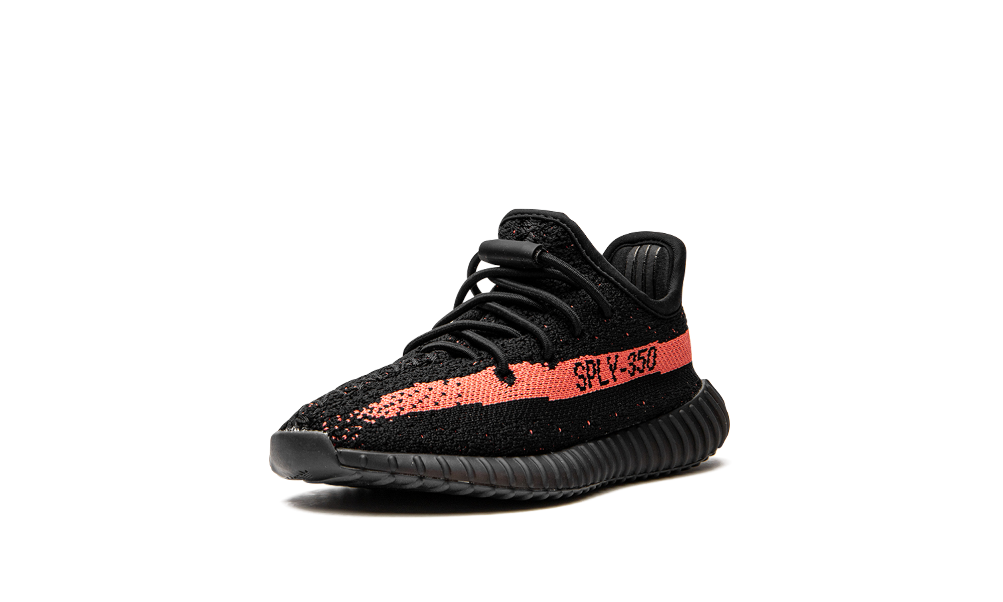 adidas yeezy boost 350 v2 core black red infants+HP6587+left diagnol single view