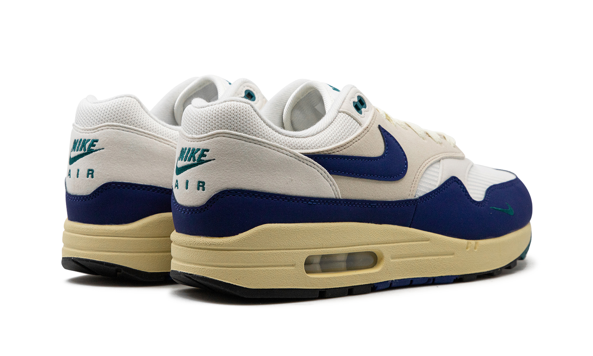 nike air max 1 athletic department deep royal blue+FQ8048-133+diagnol right behind view