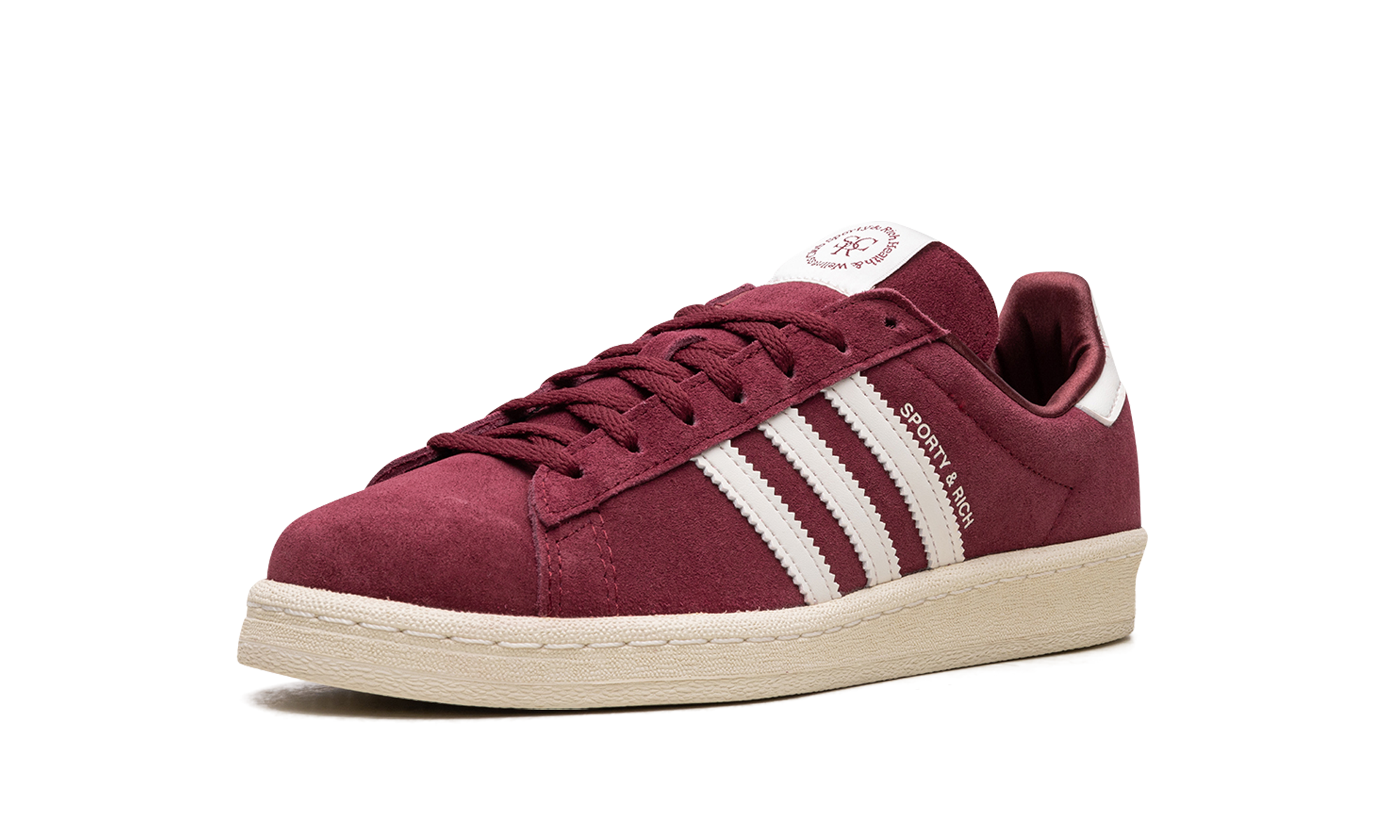 adidas campus 80s sporty rich merlot cream+HQ6074+left diagnol single view