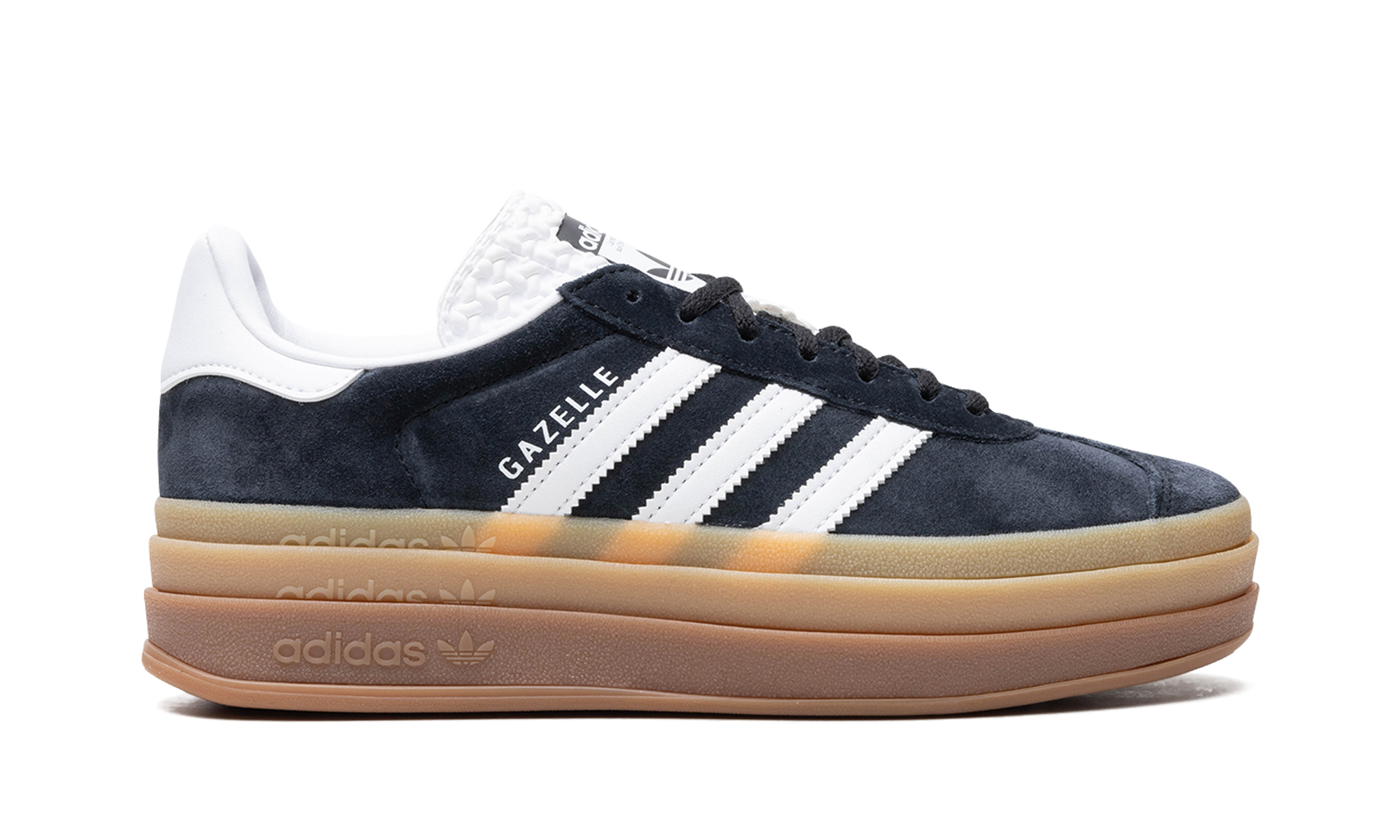 adidas gazelle bold black white gum women s+IE0876+right view