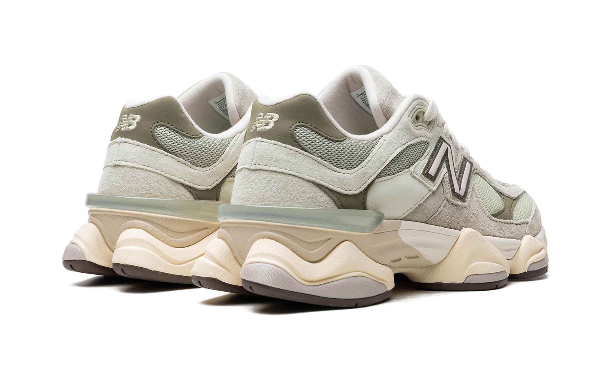 new balance 9060 olivine+U9060EEC+diagnol right behind view