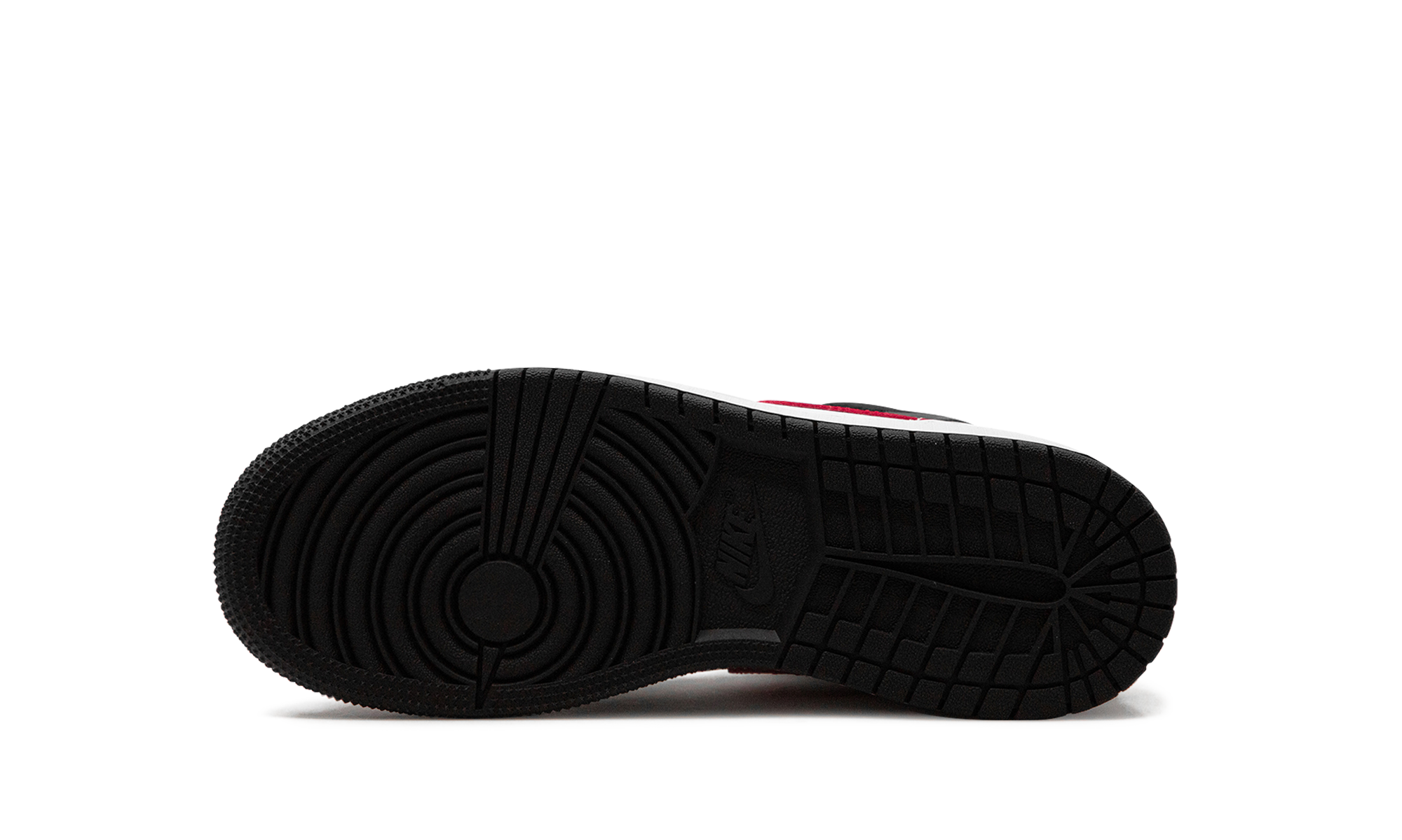 air jordan 1 mid black fire red gs+554725-079+bottom view