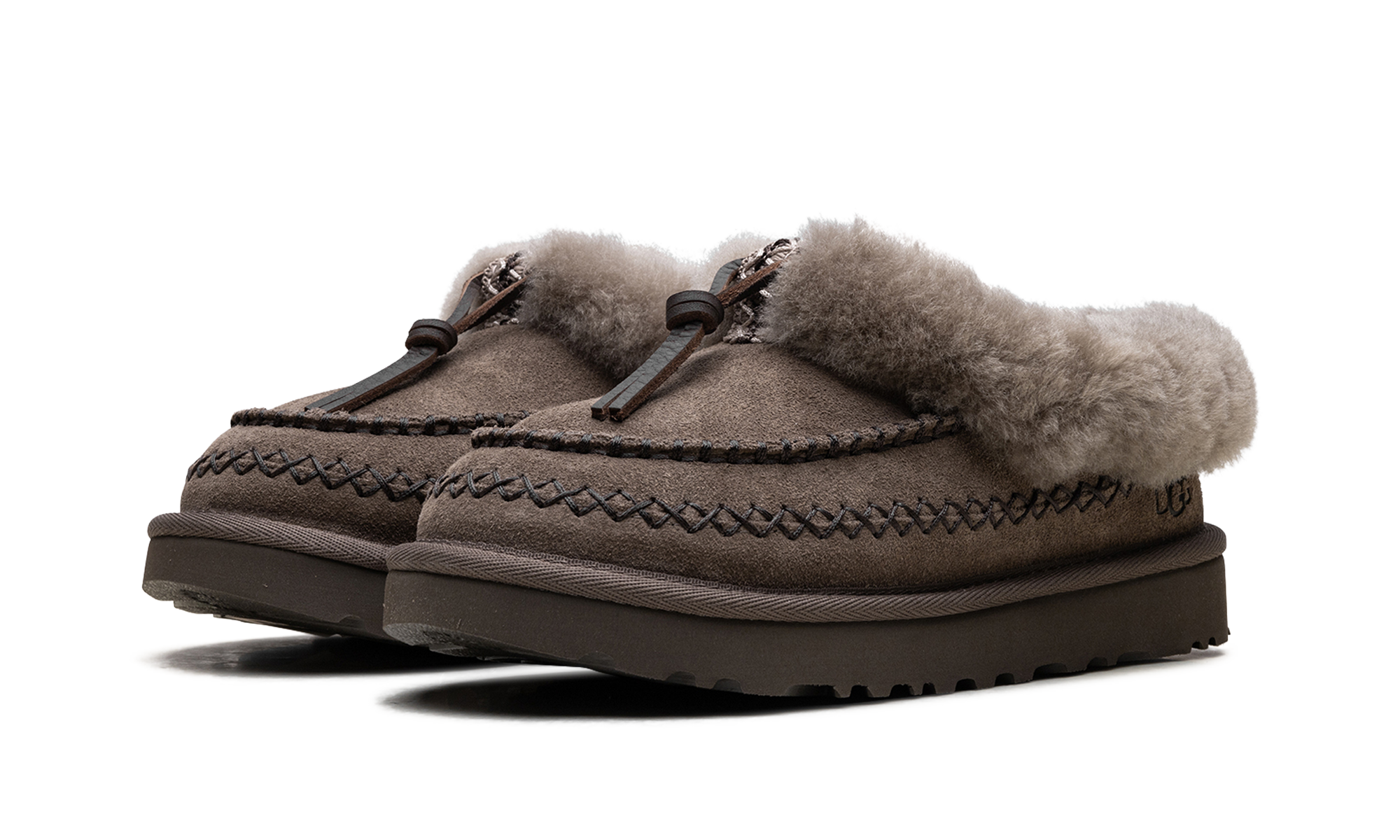 ugg tasman alpine slipper hickory women s+1158258-HCK+diagnol left view