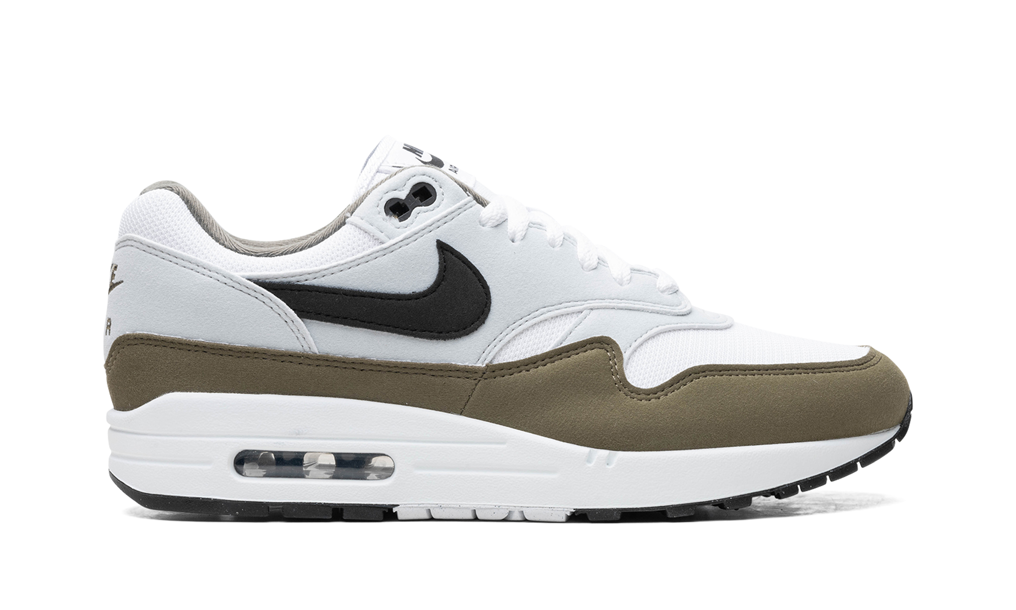nike air max 1 white black medium olive+FD9082-102+right view