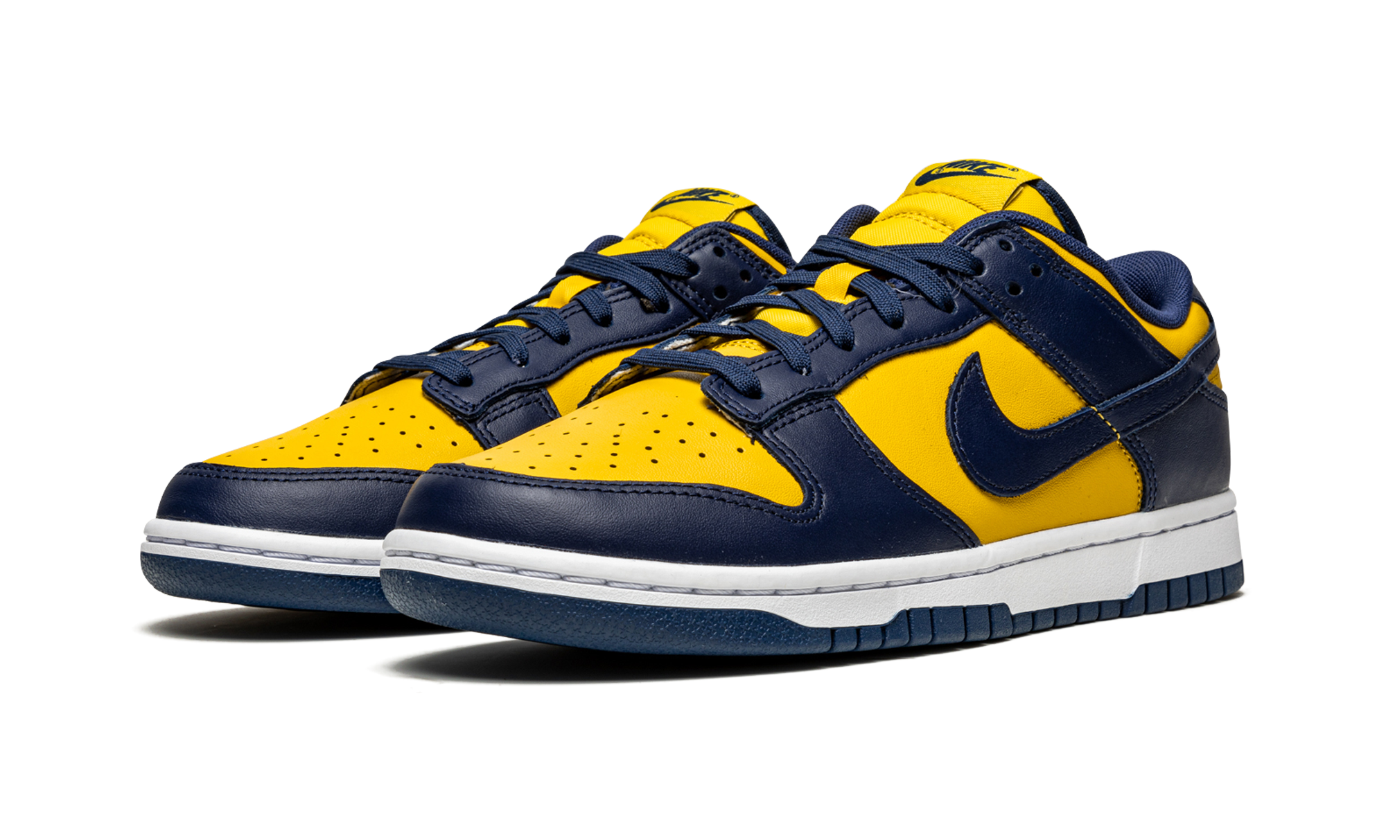 nike dunk low michigan 2021+DD1391-700+diagnol left view