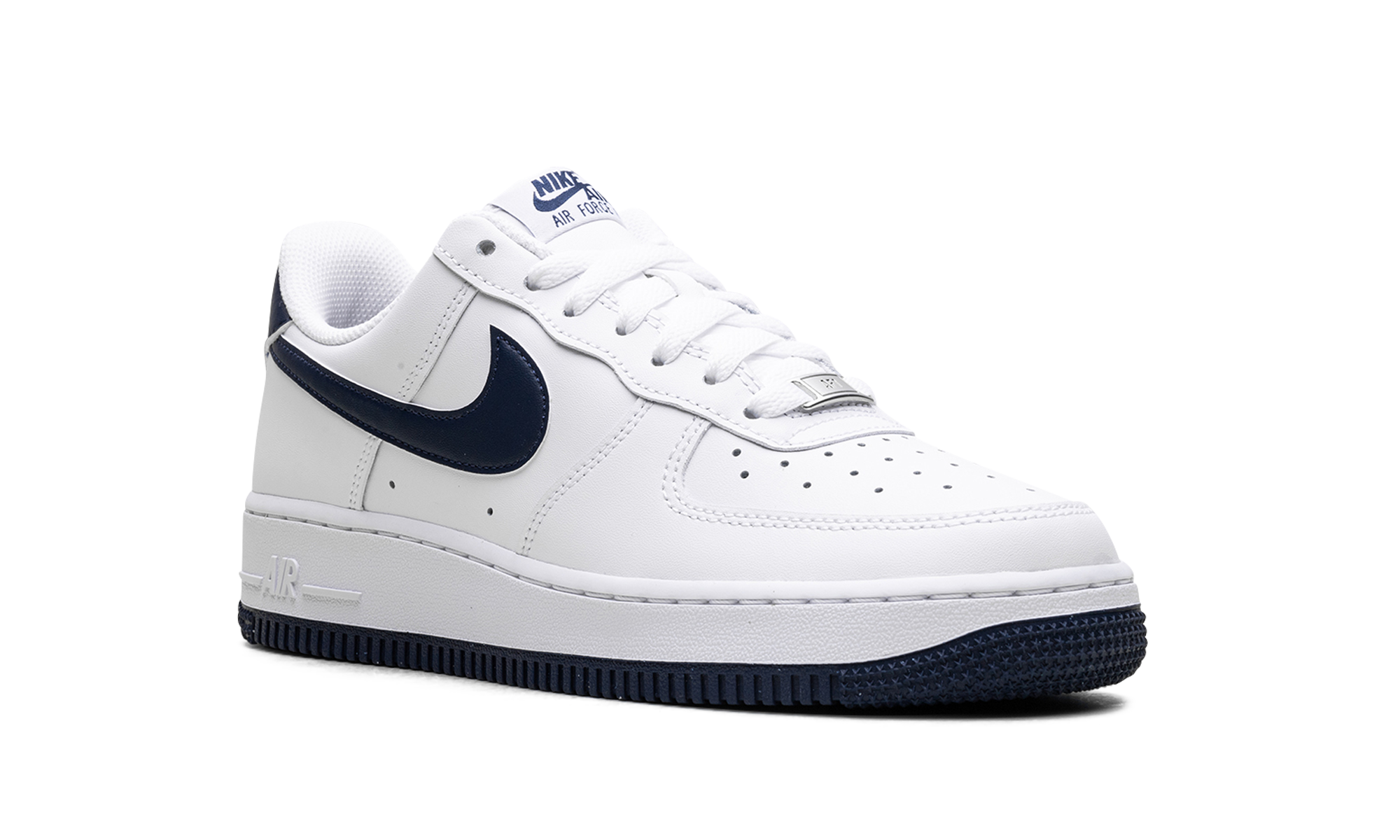 nike air force 1 07 white midnight navy 2024+FJ4146-104+diagnol right view