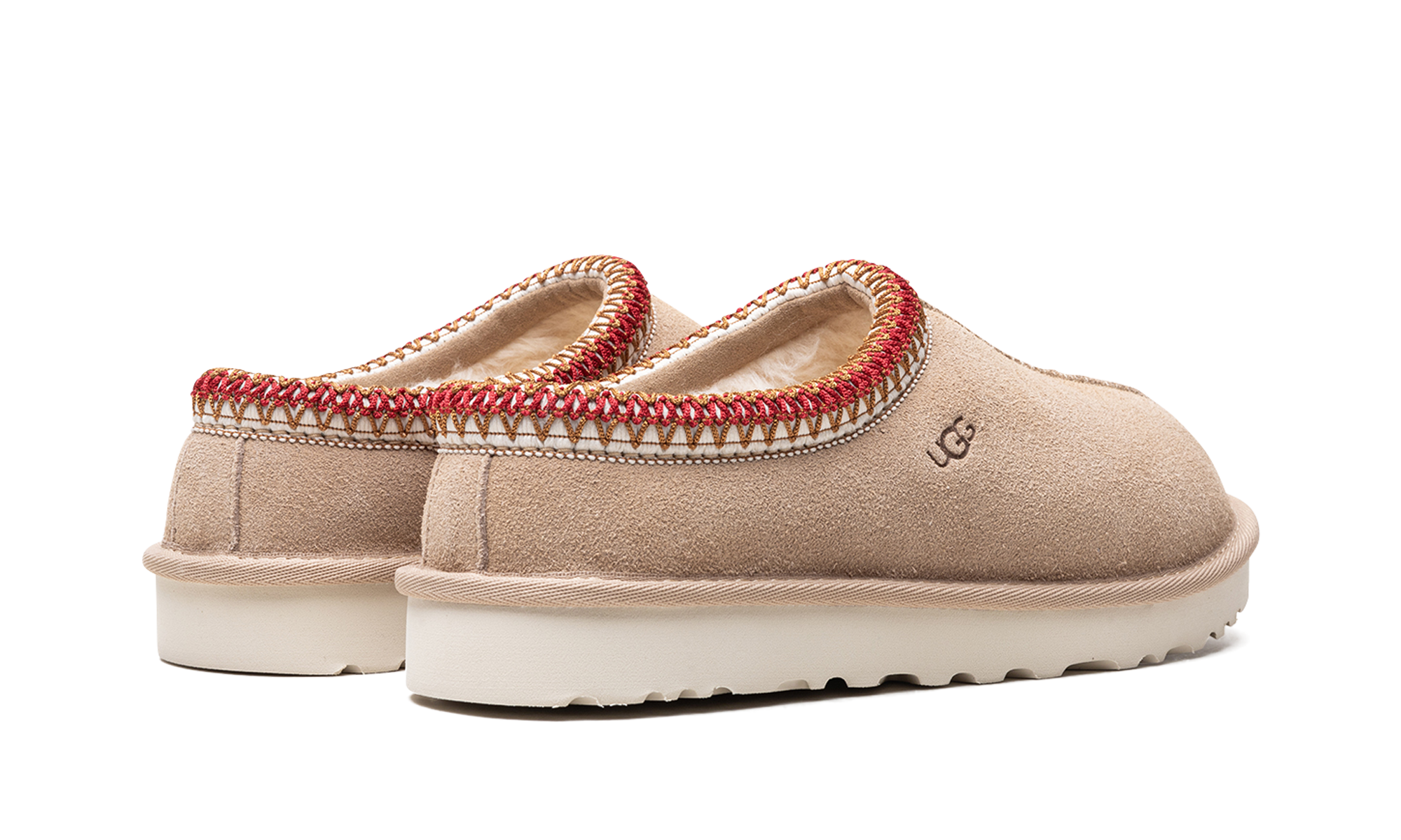 ugg tasman slipper sand dark cherry women s+5955-SNDD+diagnol right behind view