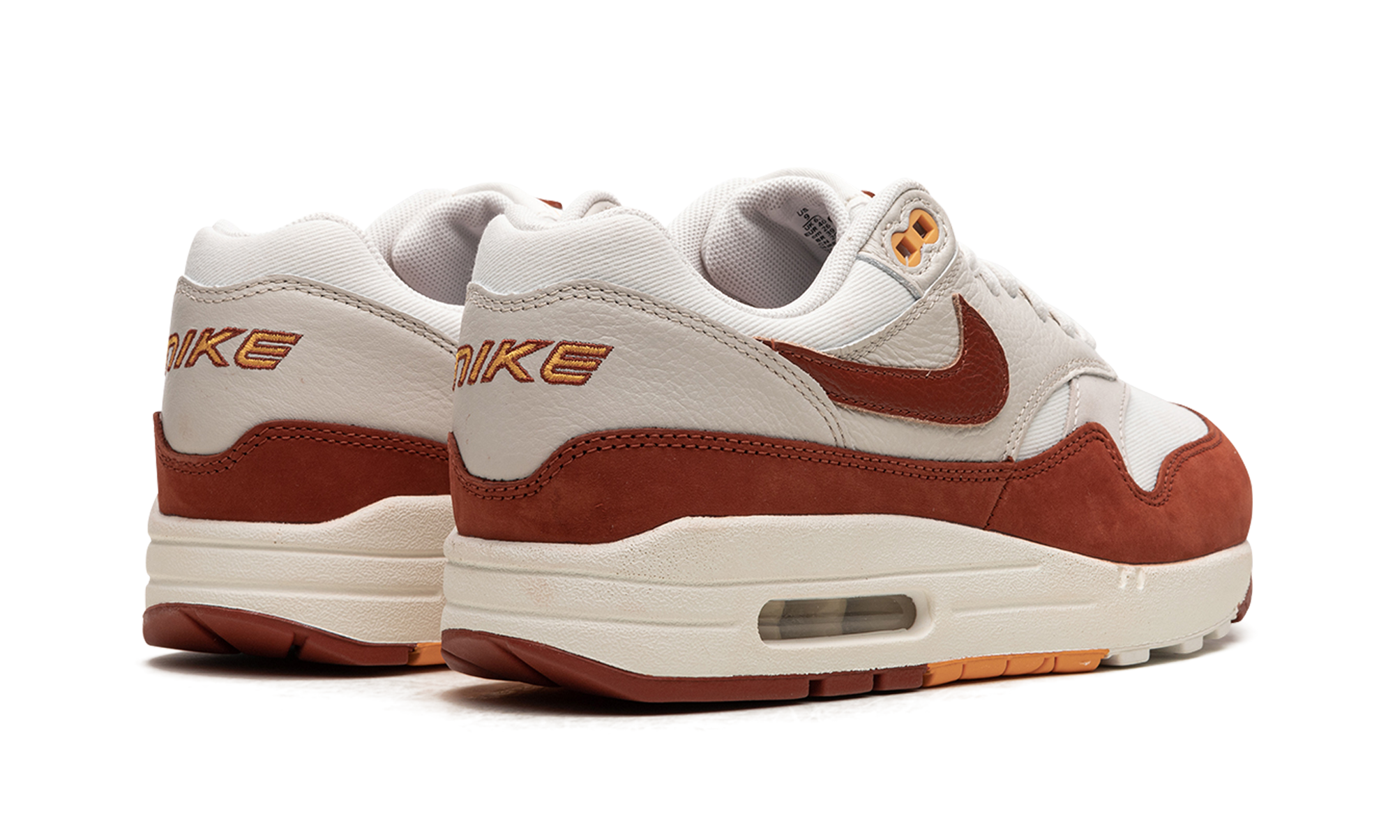nike air max 1 rugged orange women s+FD2370-100+diagnol right behind view