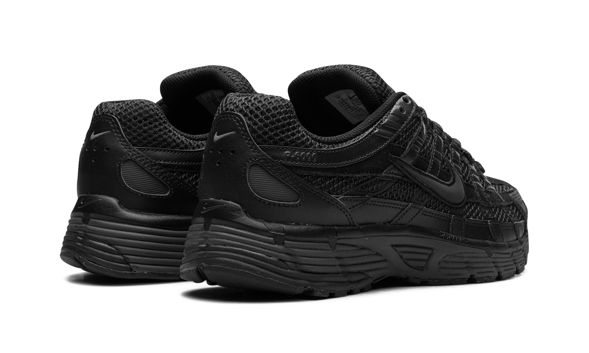 nike p 6000 premium triple black+FQ8732-010+diagnol right behind view