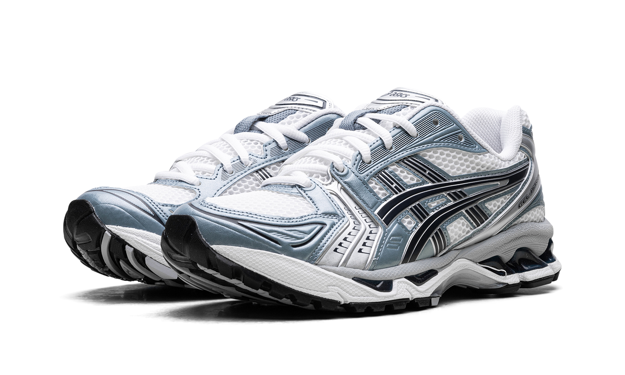 asics gel kayano 14 white fjord grey+1203A537-106+diagnol left view