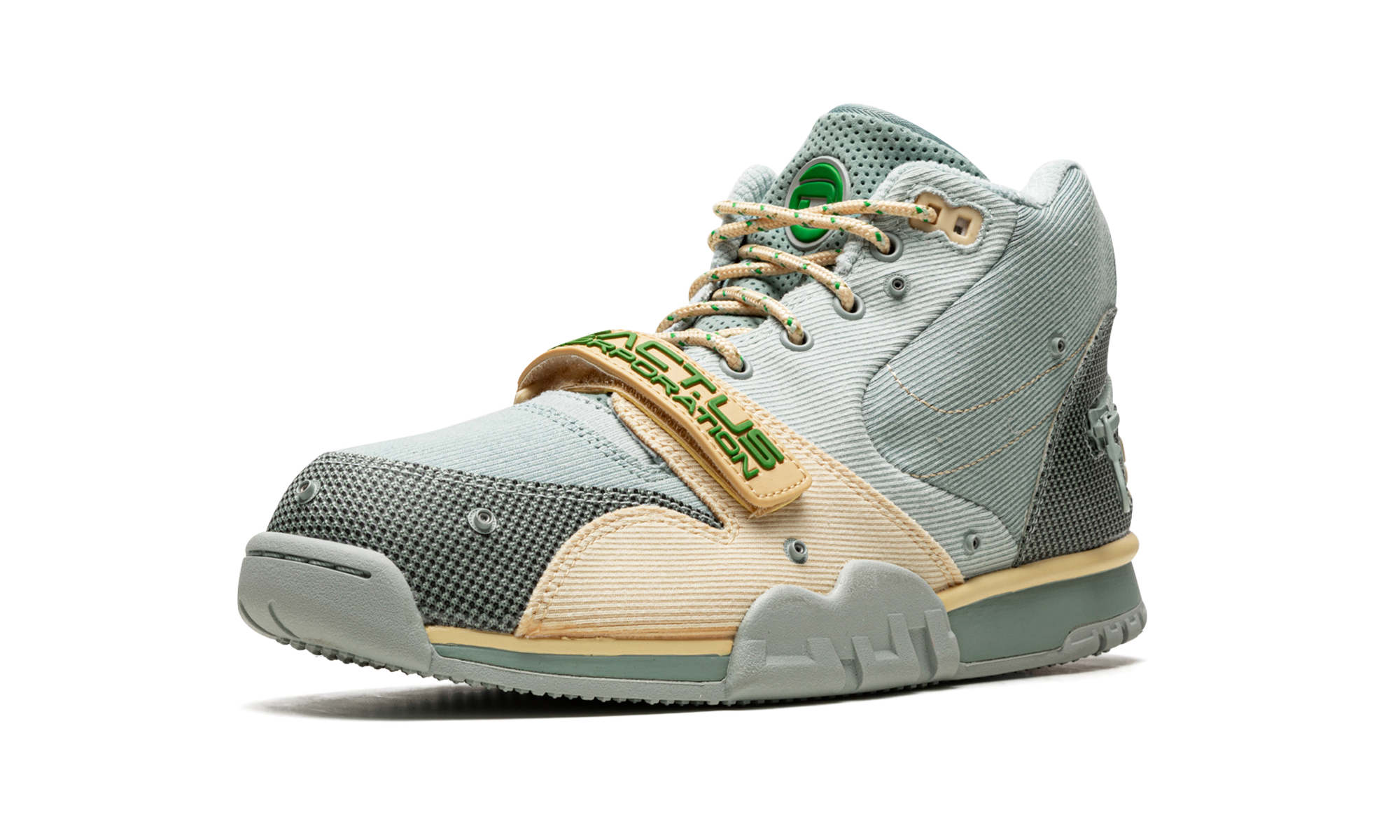 nike air trainer 1 sp travis scott grey haze+DR7515-001+left diagnol single view