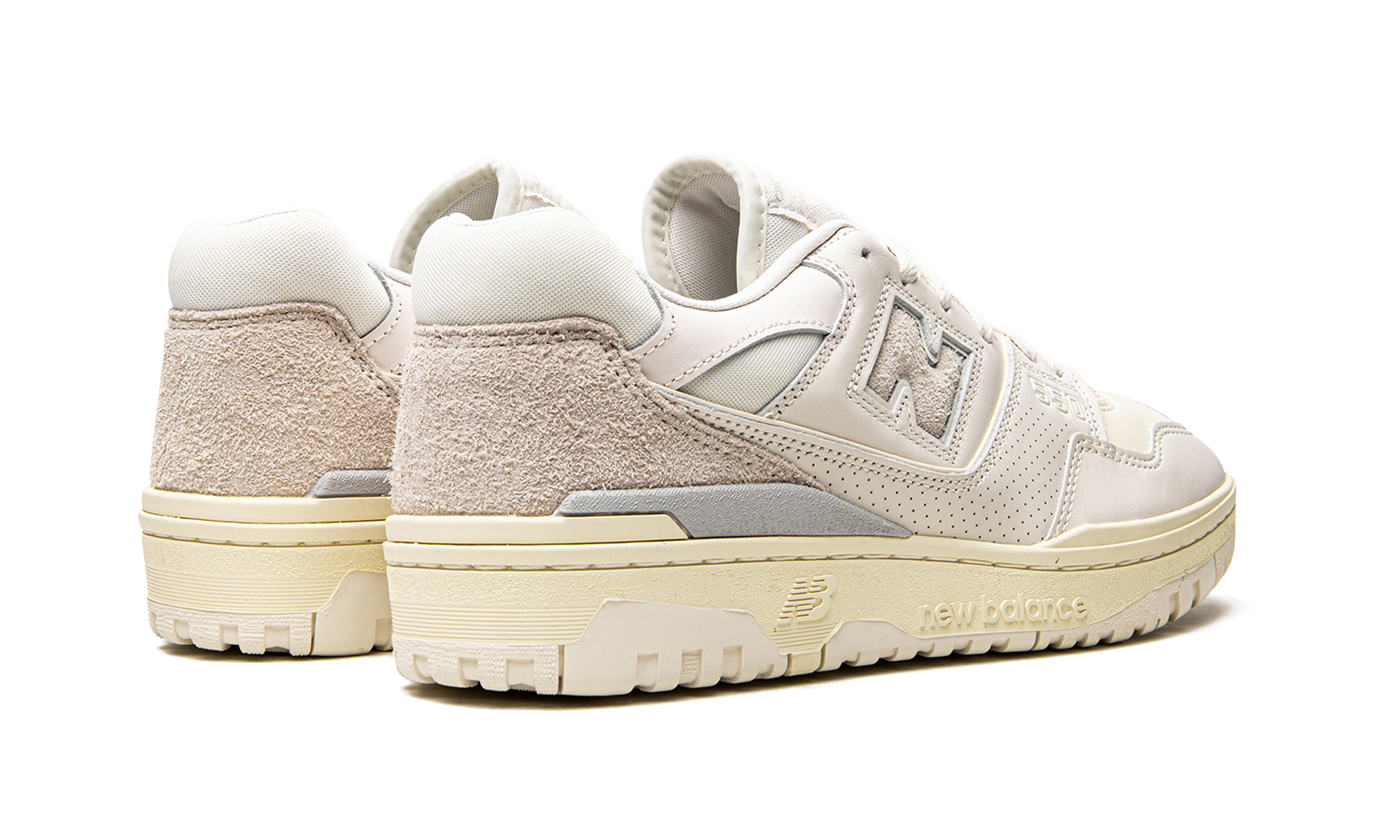 new balance 550 aime leon dore white leather+BB550AM1+diagnol right behind view