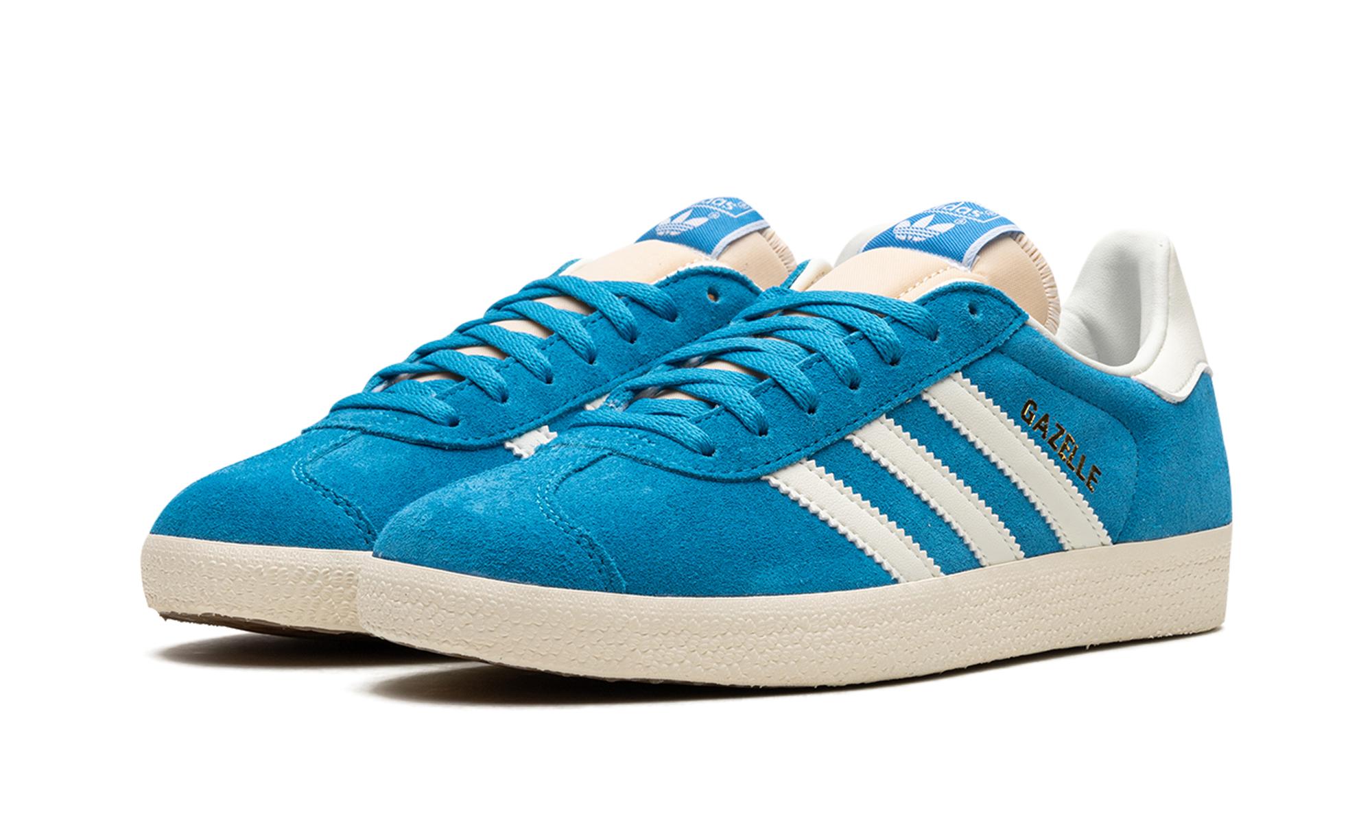 adidas gazelle bold aqua off white cream white+GY7337+diagnol left view