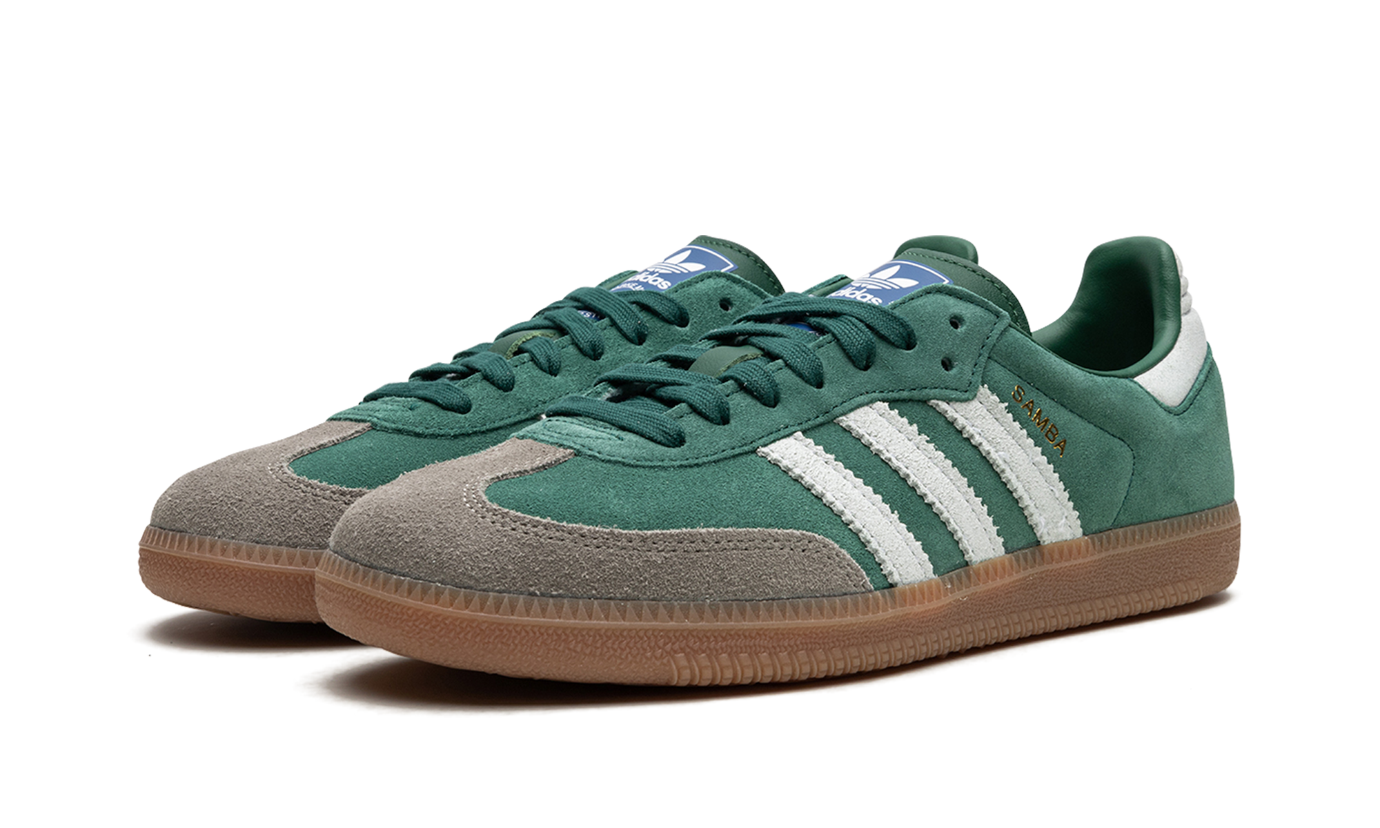 adidas samba og collegiate green gum grey toe+ID2054+diagnol left view