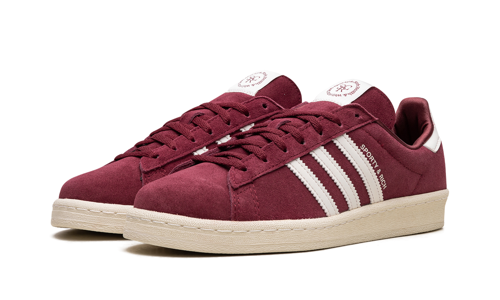 adidas campus 80s sporty rich merlot cream+HQ6074+diagnol left view