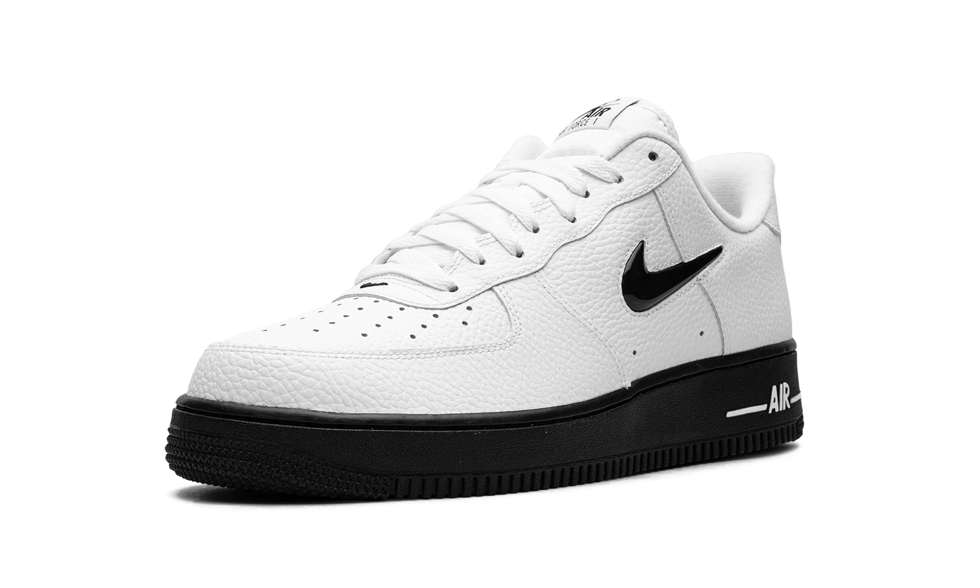 nike air force 1 07 low jewel white black+HQ3826-100+left diagnol single view