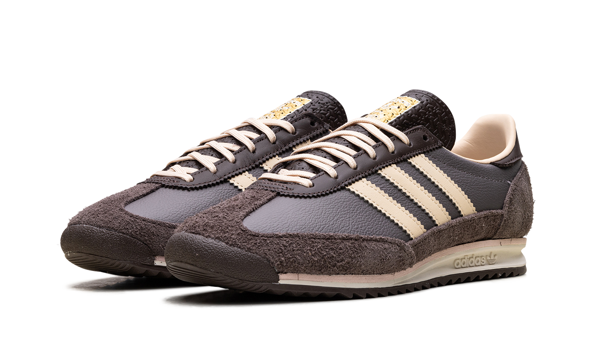 adidas sl 72 og charcoal crystal sand brown women s+IF1937+diagnol left view