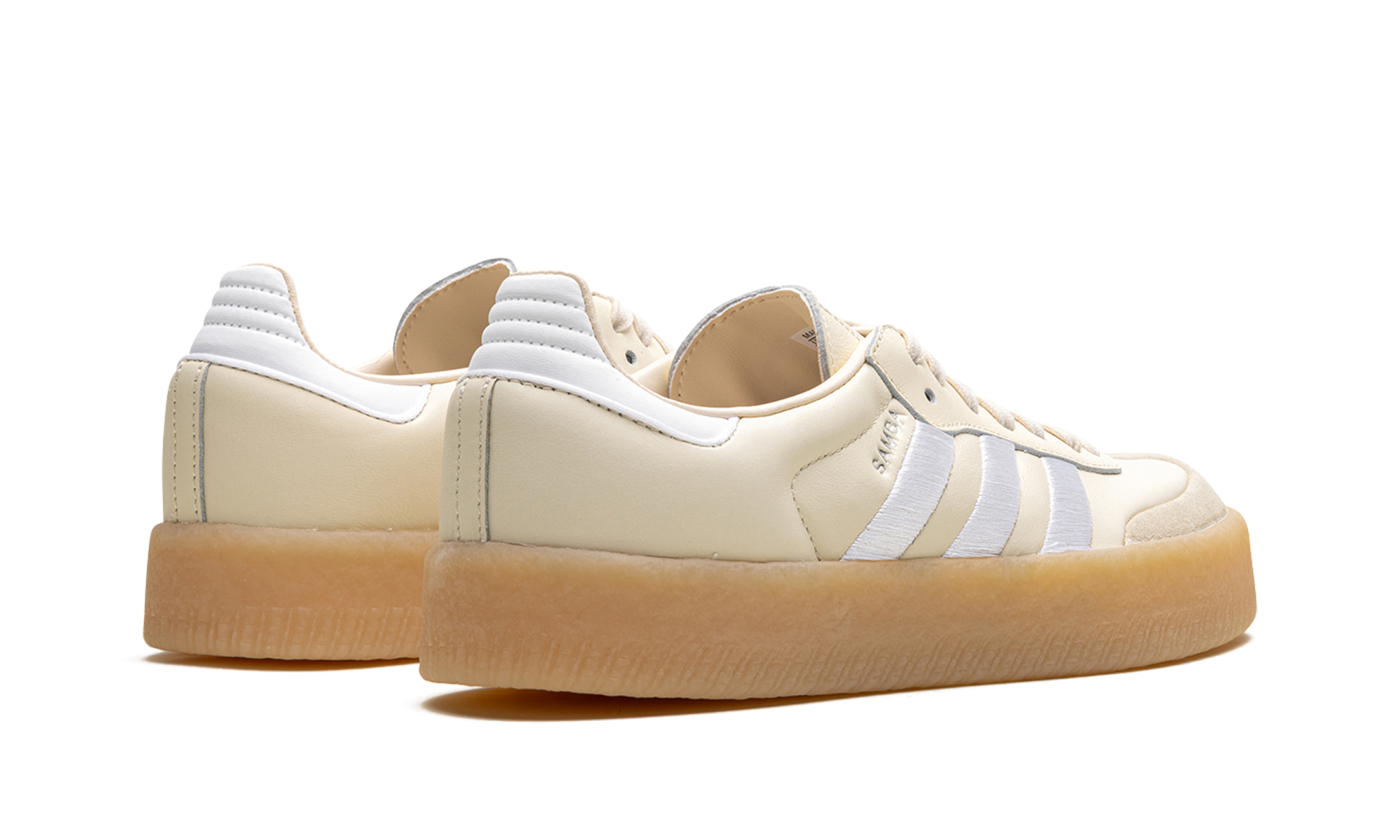 adidas sambae wonder white gum women s+ID0434+diagnol right behind view
