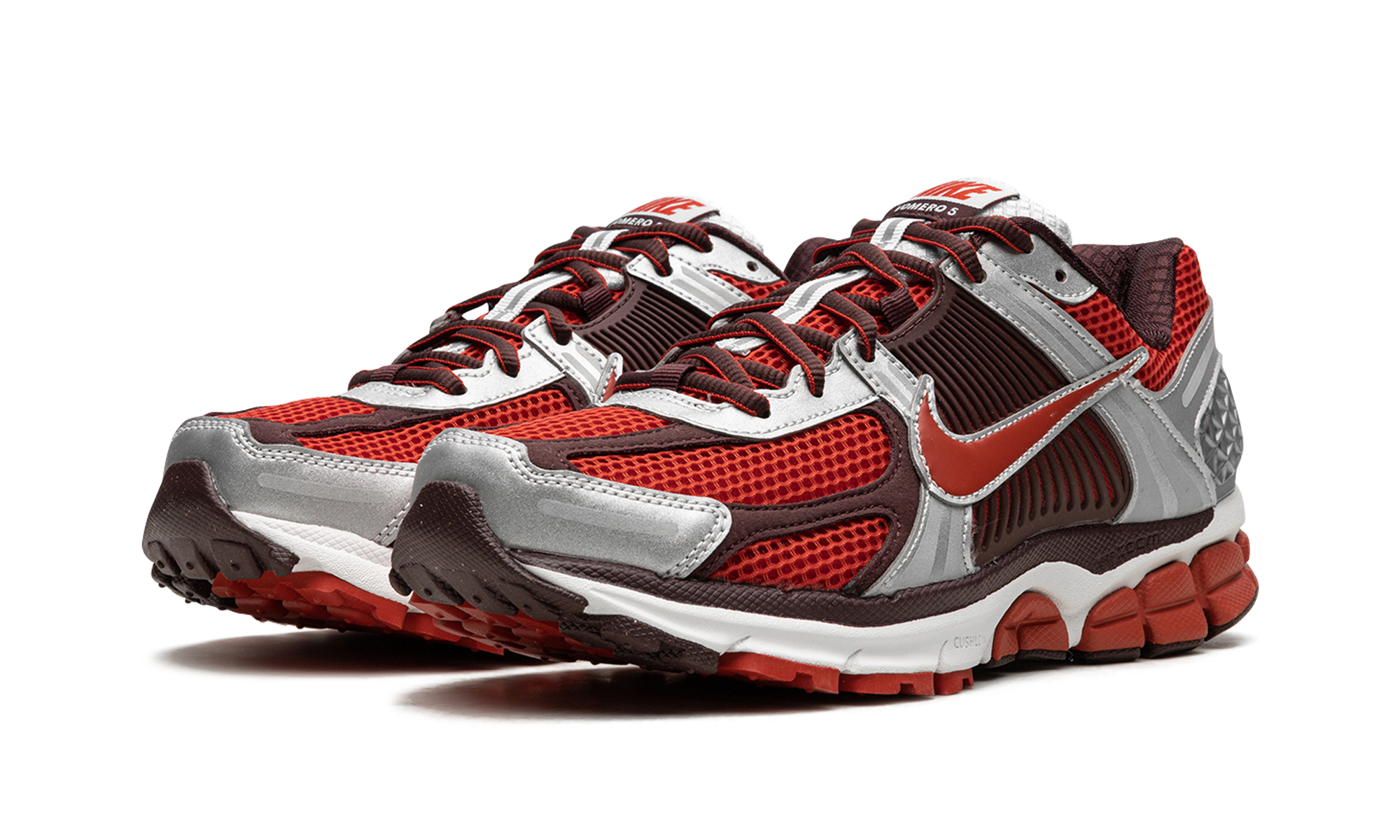 nike zoom vomero 5 mystic red women s+FN7778-600+diagnol left view