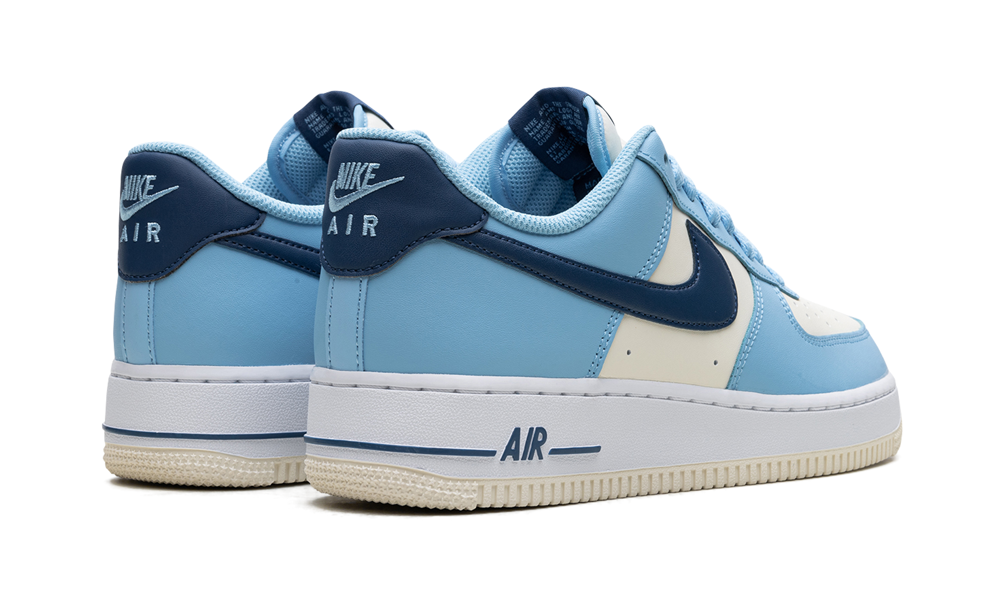 nike air force 1 low 07 aquarius blue coconut milk+HF4837-407+diagnol right behind view