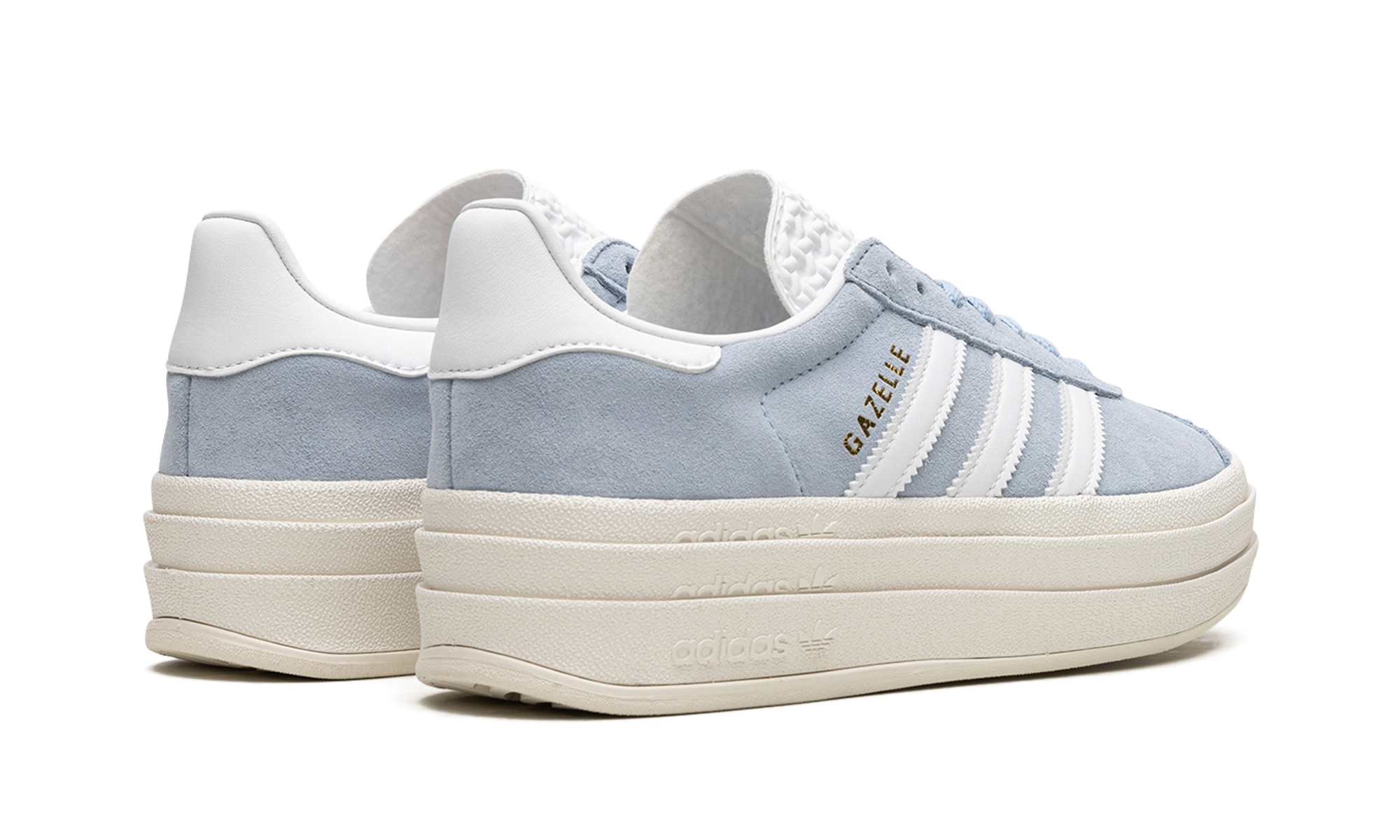 adidas gazelle bold clear sky women s+ID6991+diagnol right behind view