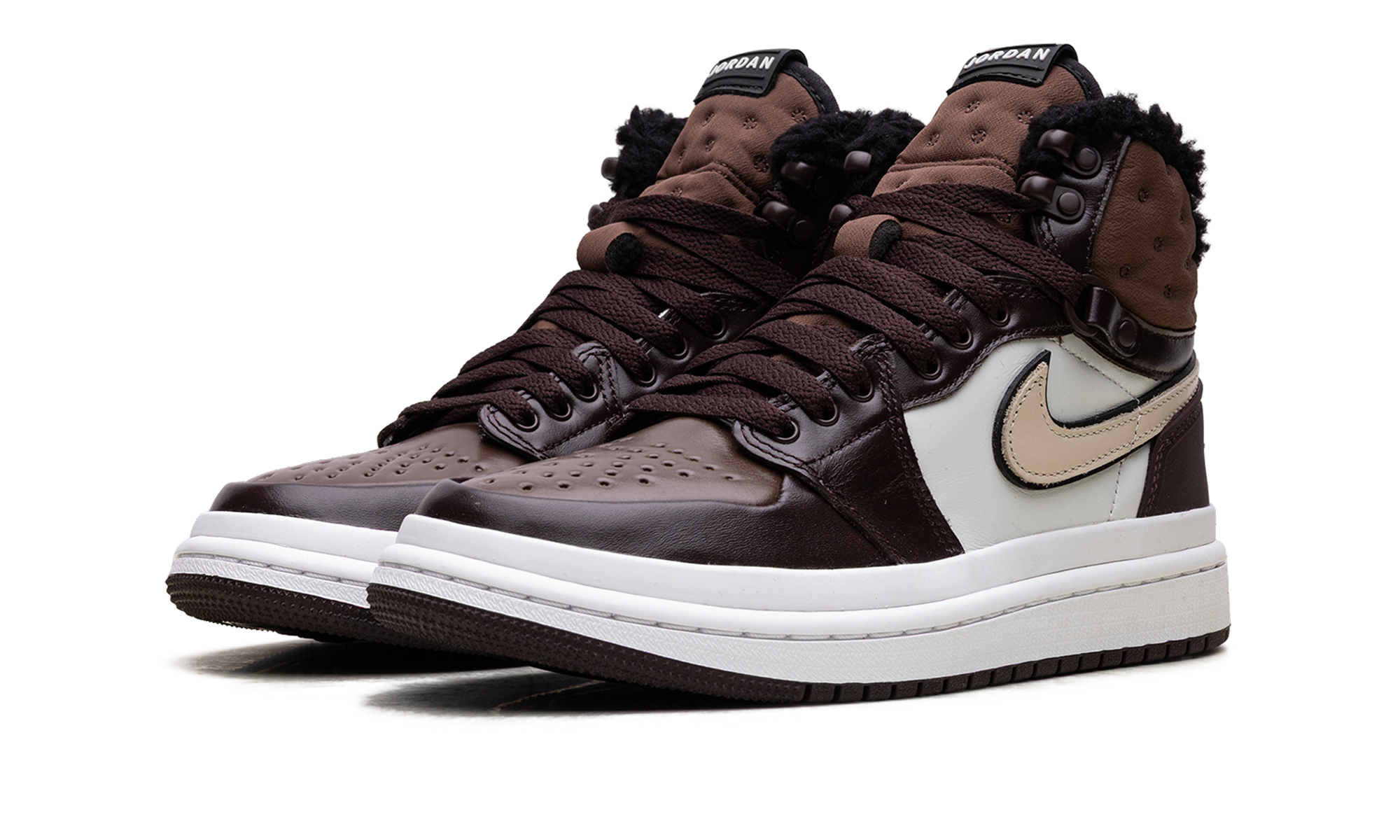 jordan 1 acclimate brown basalt women s+DC7723-200+diagnol left view