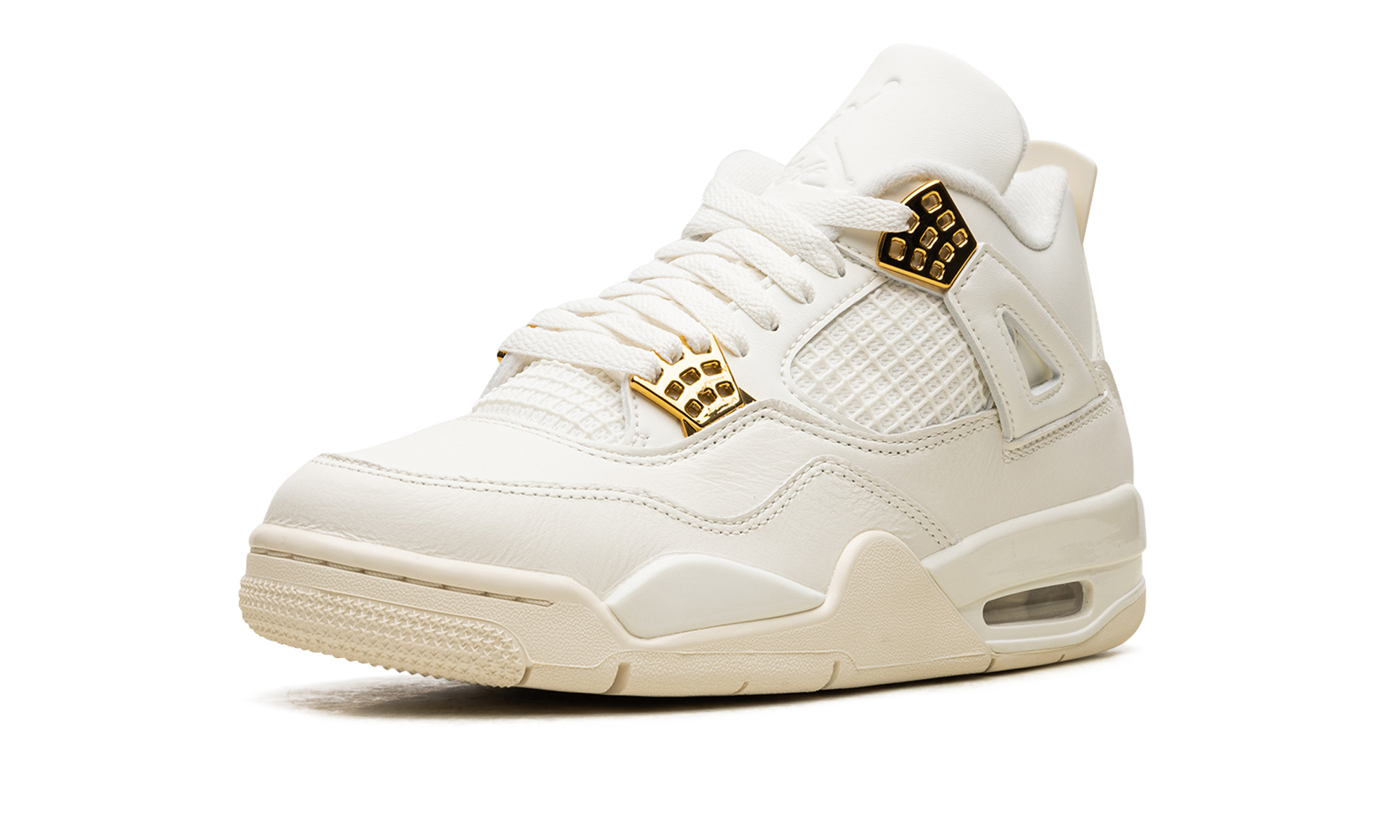 jordan 4 retro metallic gold women s+AQ9129-170+left diagnol single view