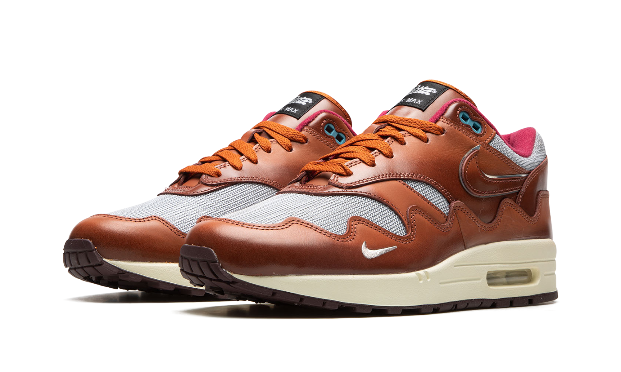 nike air max 1 patta the next wave dark russett+DO9549-200+diagnol left view