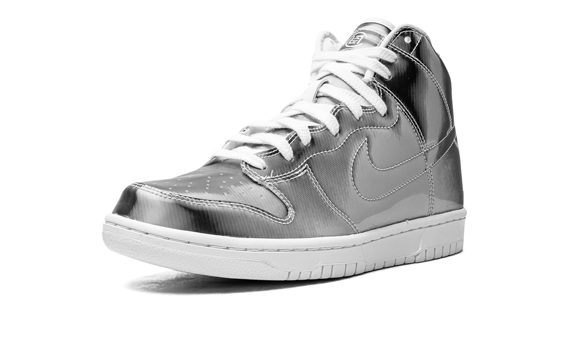 nike dunk high clot metallic silver+DH4444-900+left diagnol single view