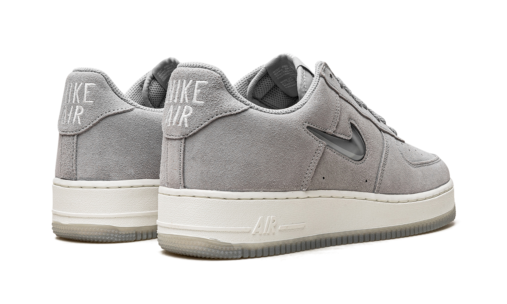 nike air force 1 07 low color of the month jewel light smoke grey+DV0785-003+diagnol right behind view