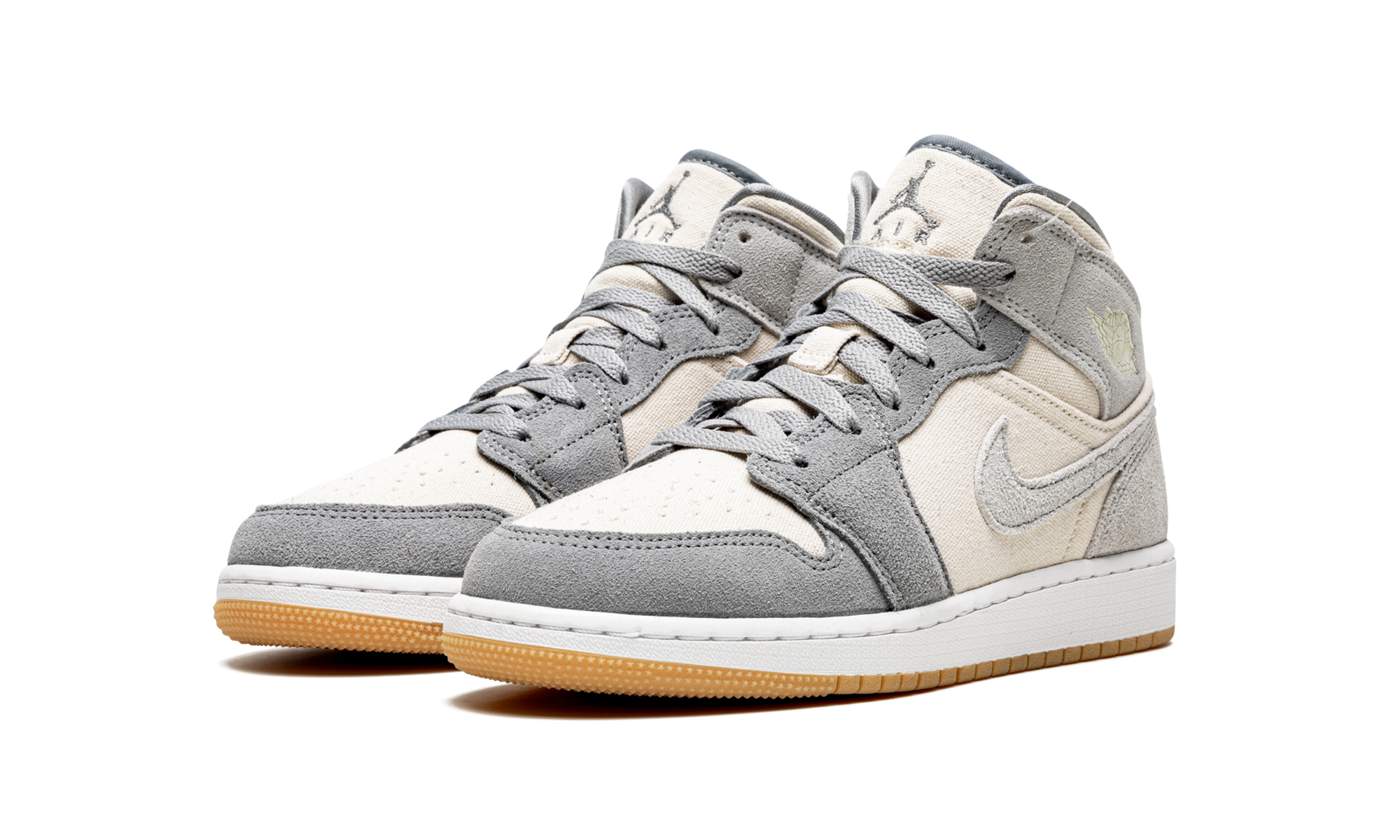 jordan 1 mid se coconut milk particle grey gs+DN4346-100+diagnol left view