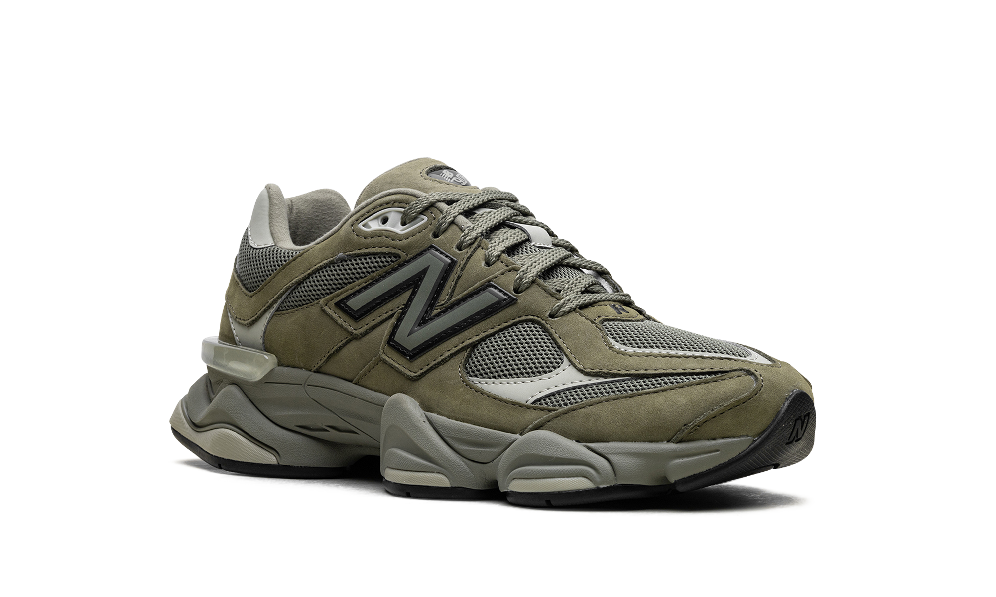 new balance 9060 dark olivine+U9060ZGD+diagnol right view
