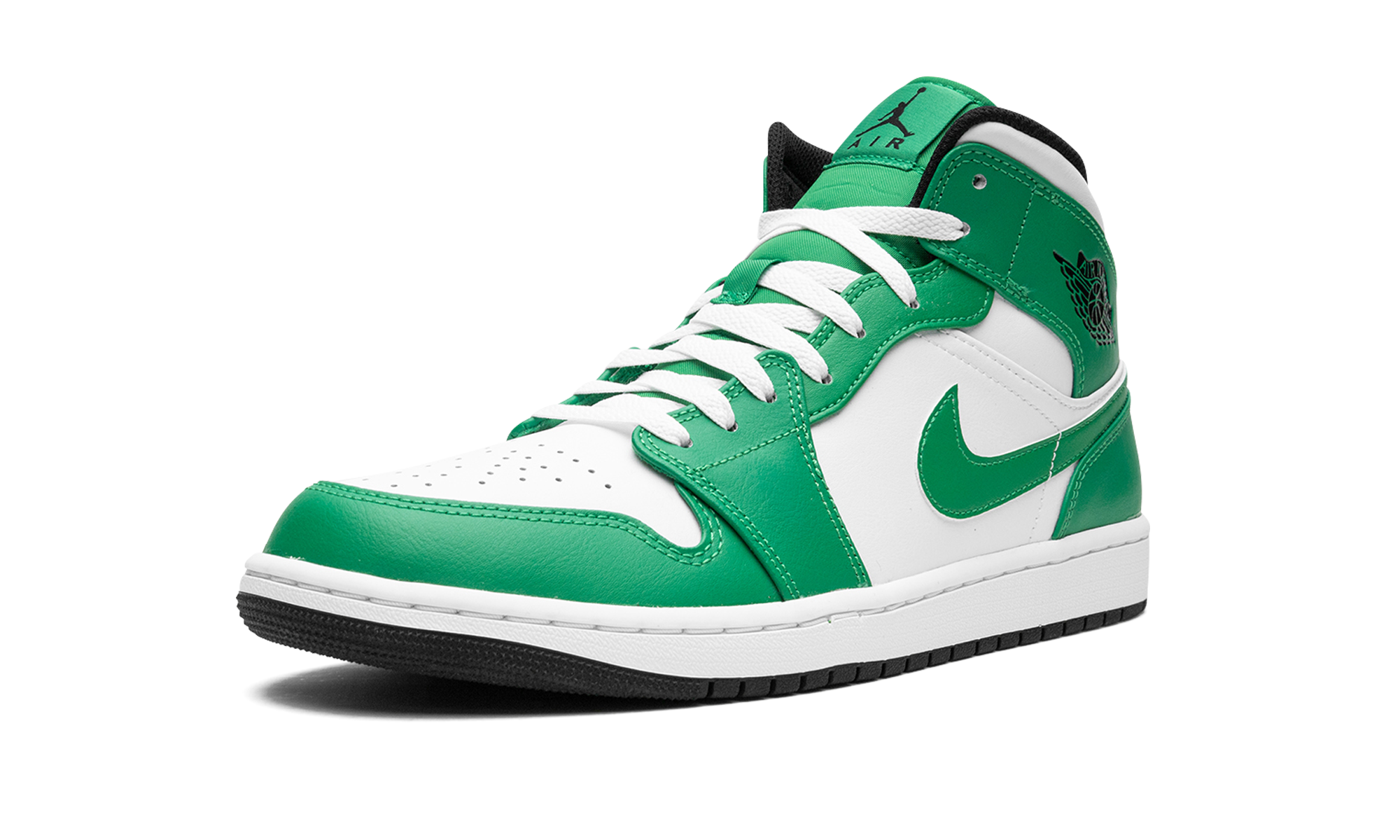jordan 1 mid lucky green+DQ8426-301+left diagnol single view