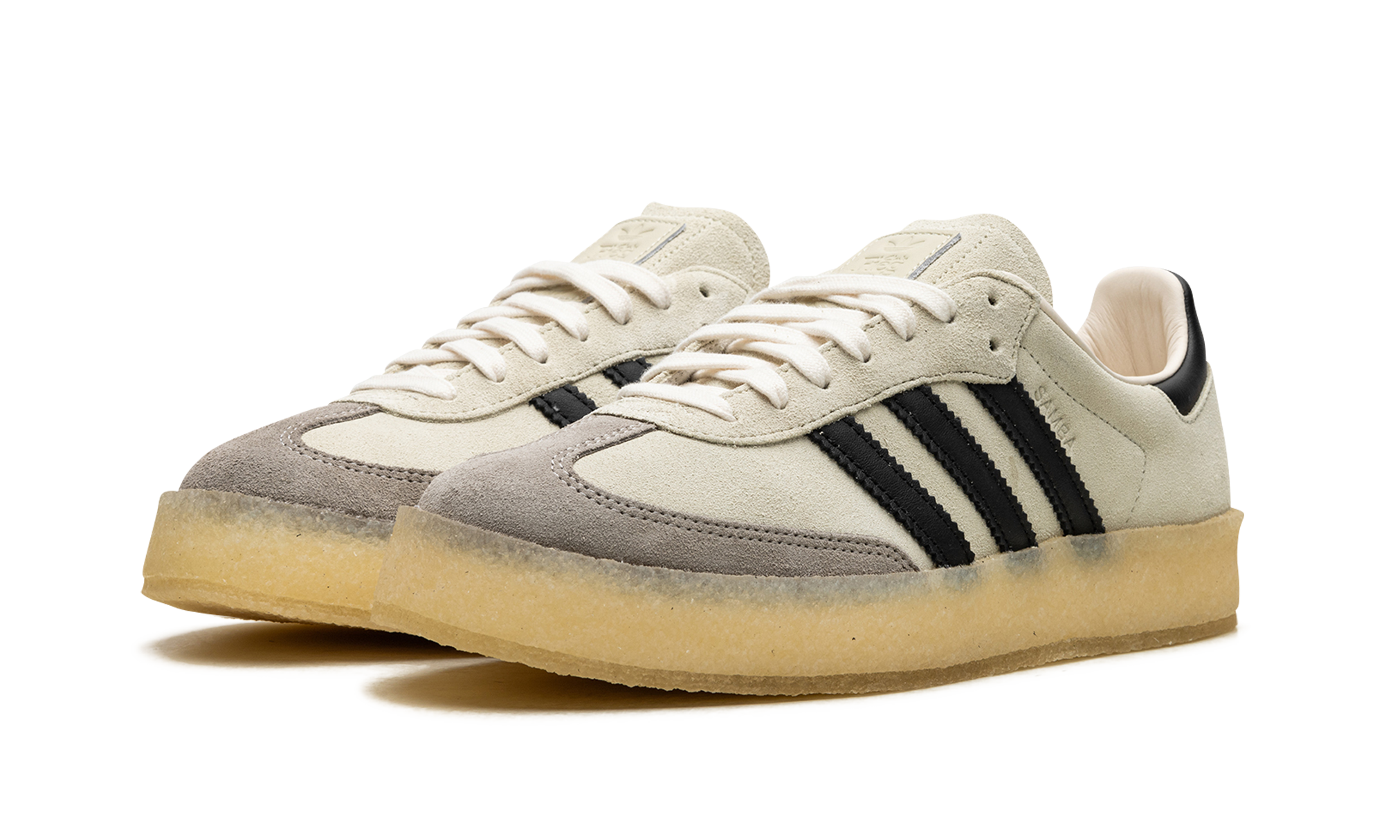 adidas clarks 8th street samba by ronnie fieg kithmas white black+IE4033+diagnol left view