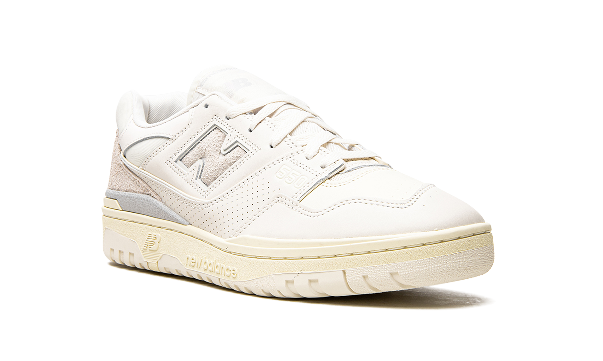 new balance 550 aime leon dore white leather+BB550AM1+diagnol right view