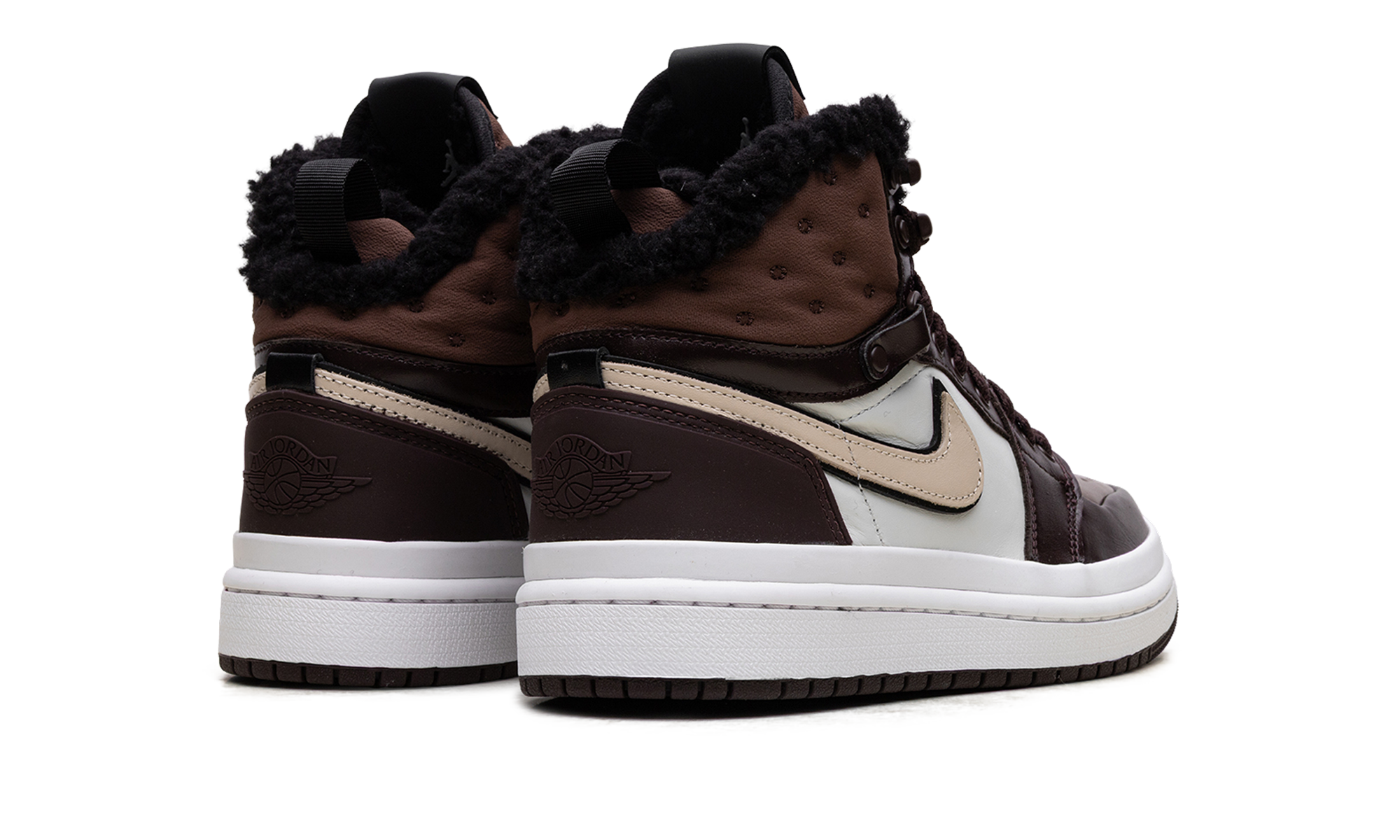 jordan 1 acclimate brown basalt women s+DC7723-200+diagnol right behind view