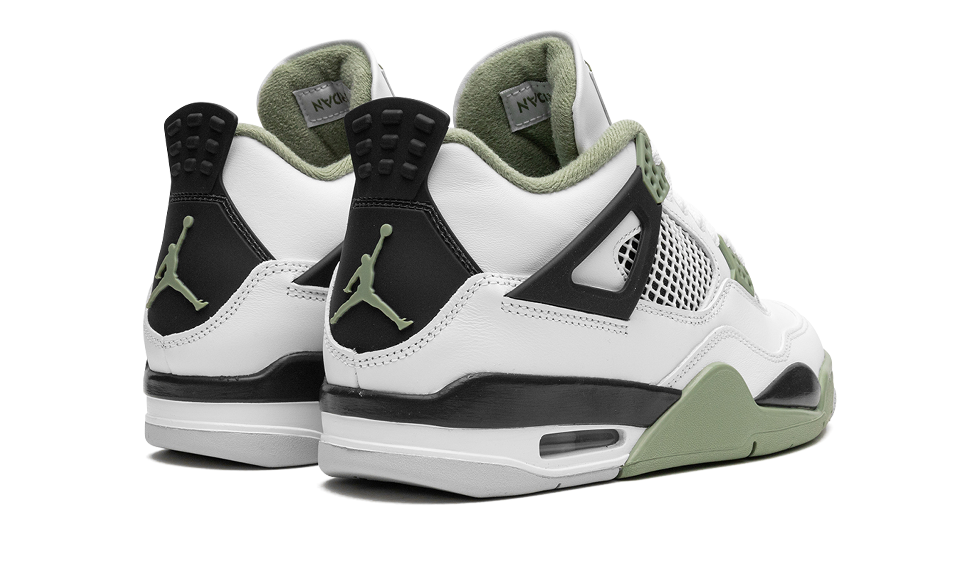 jordan 4 retro seafoam women s+AQ9129-103+diagnol right behind view