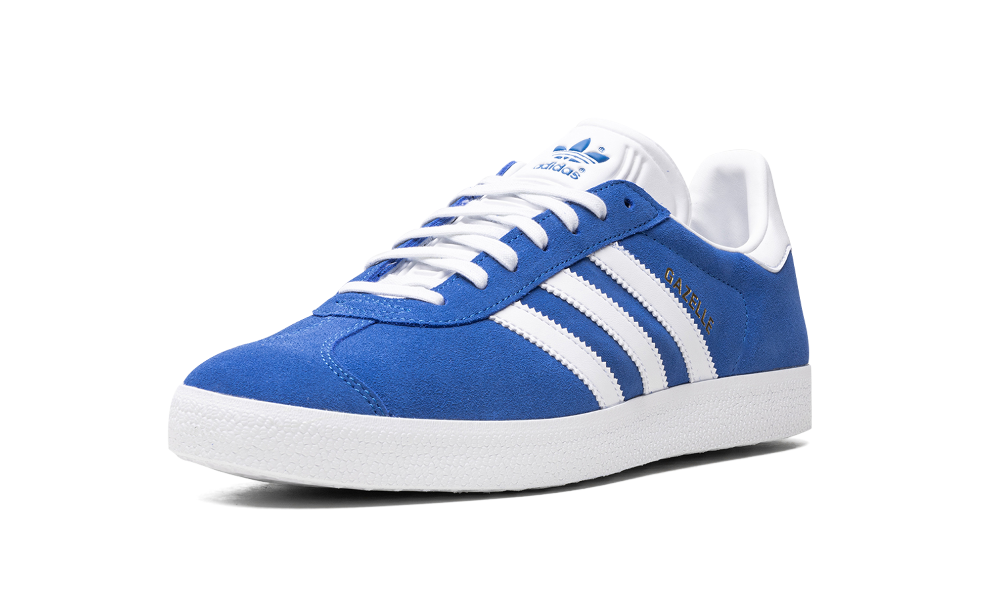 adidas gazelle blue cloud white gold metallic+GX2207+left diagnol single view