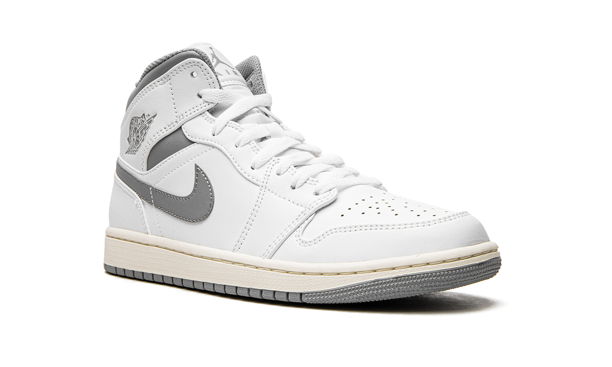air jordan 1 mid neutral grey+554724-135+diagnol right view