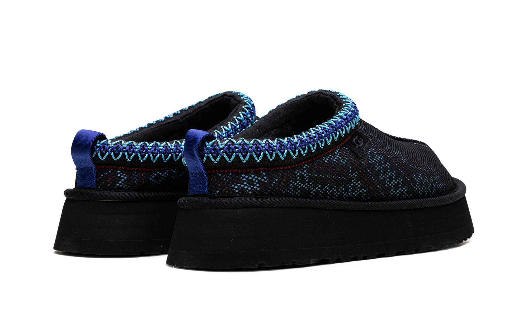 ugg tazz maxi tasman slipper black women s+1140430-BLK+diagnol right behind view