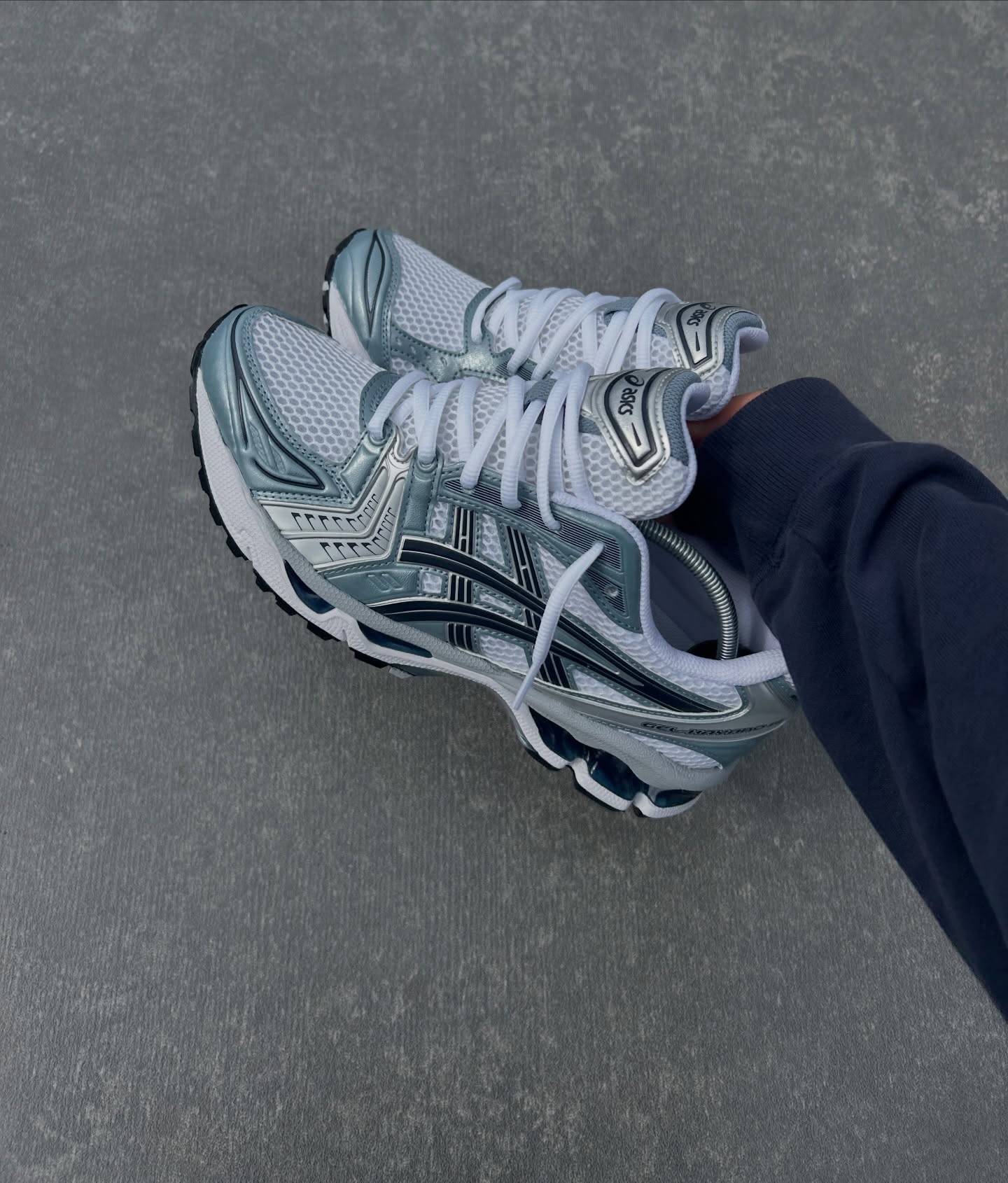 ASICS Gel-Kayano 14 White Fjord Grey, Lifestyle View 5, SKU 1203A537-106
