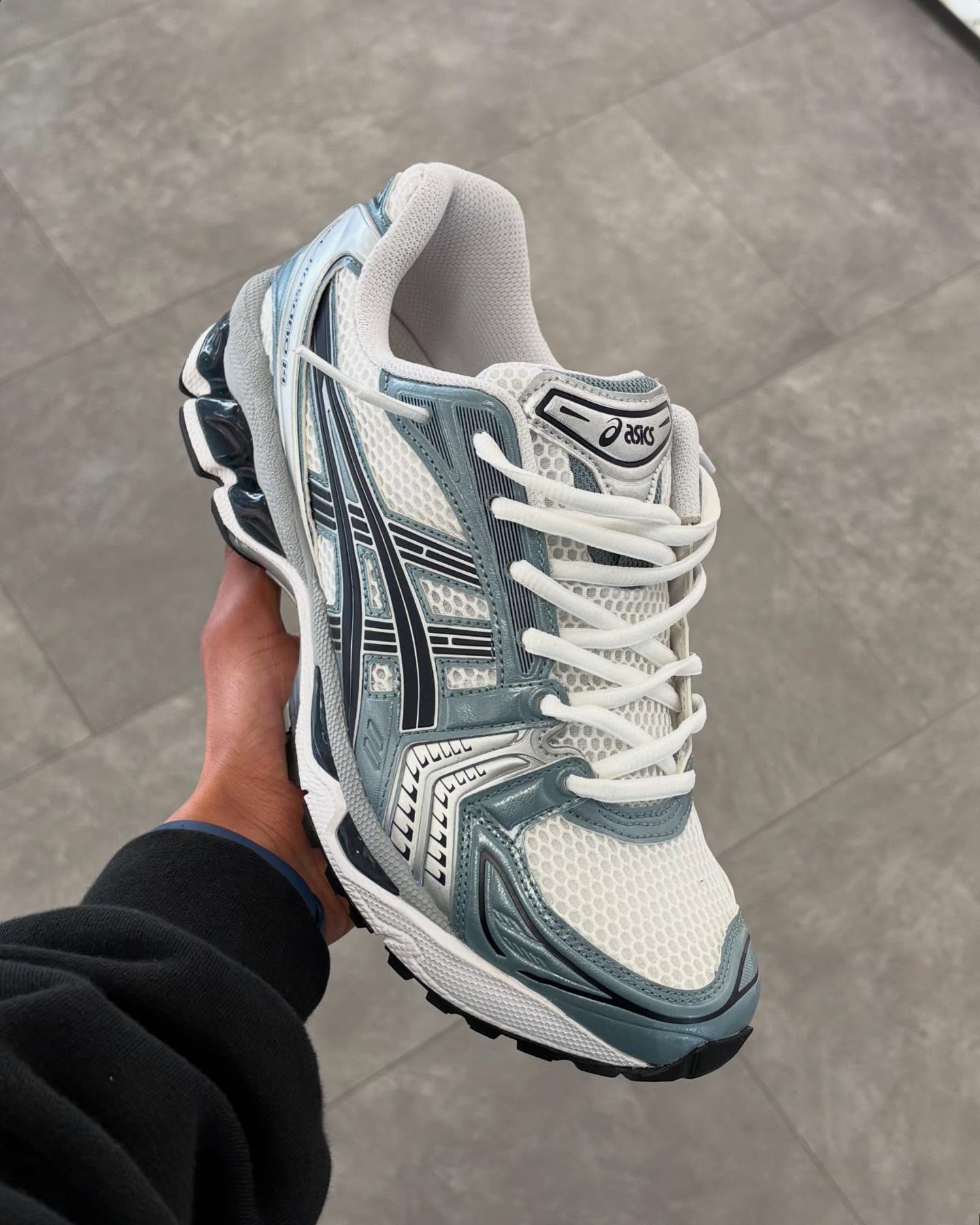 ASICS Gel-Kayano 14 White Fjord Grey, Lifestyle View 3, SKU 1203A537-106