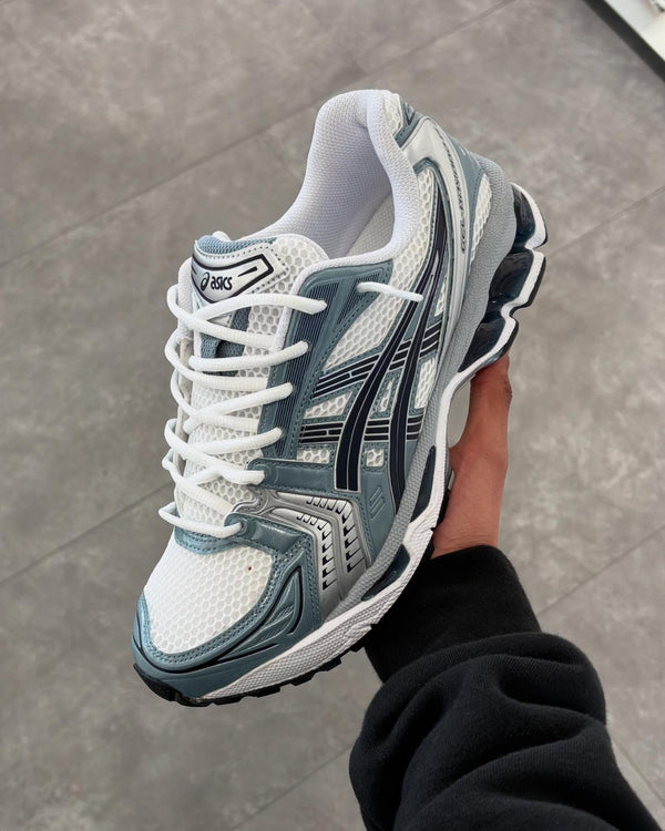 ASICS Gel-Kayano 14 White Fjord Grey, Lifestyle View 1, SKU 1203A537-106