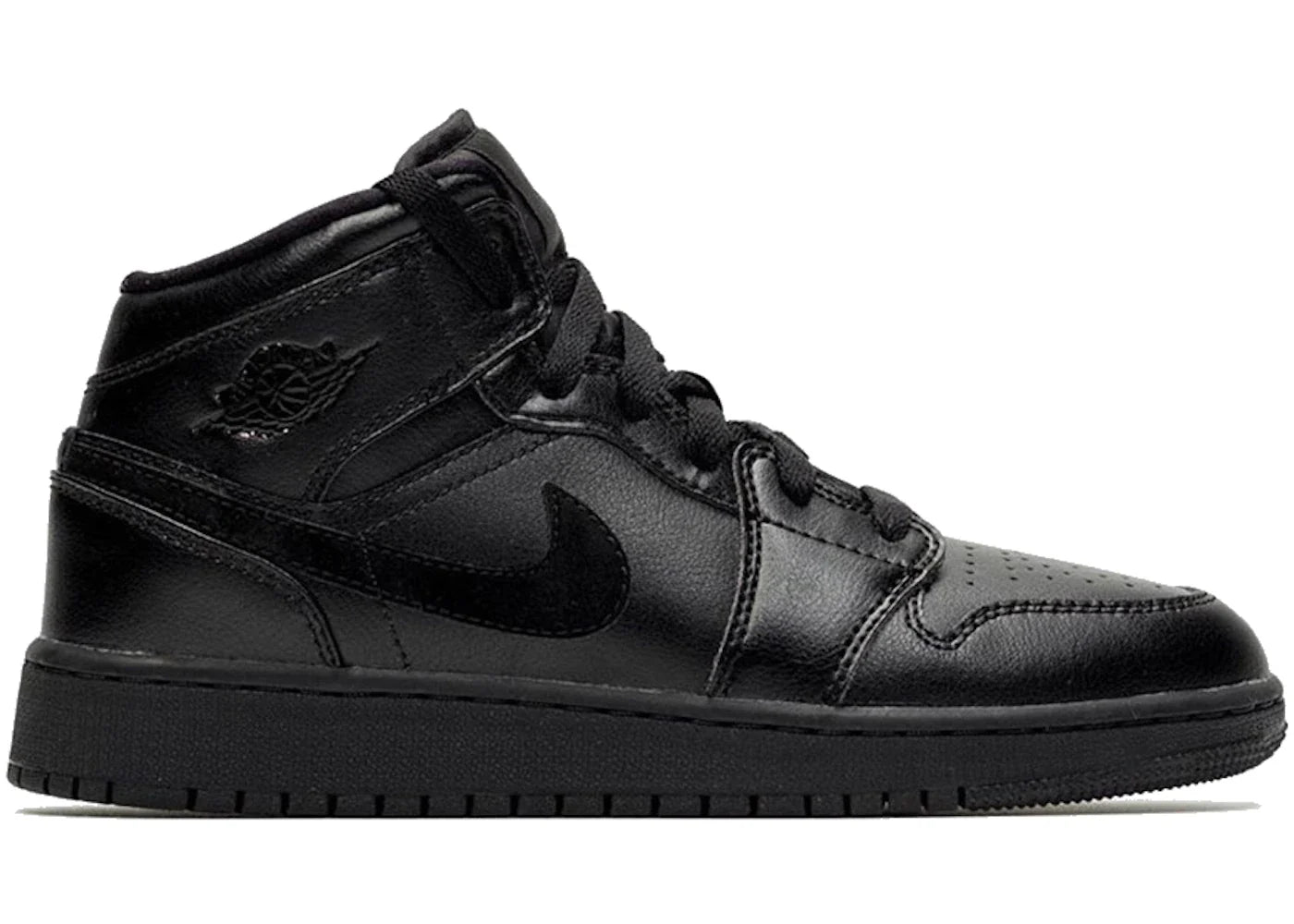 Jordan 1 Mid Deep Black Nubuck Swoosh (GS)