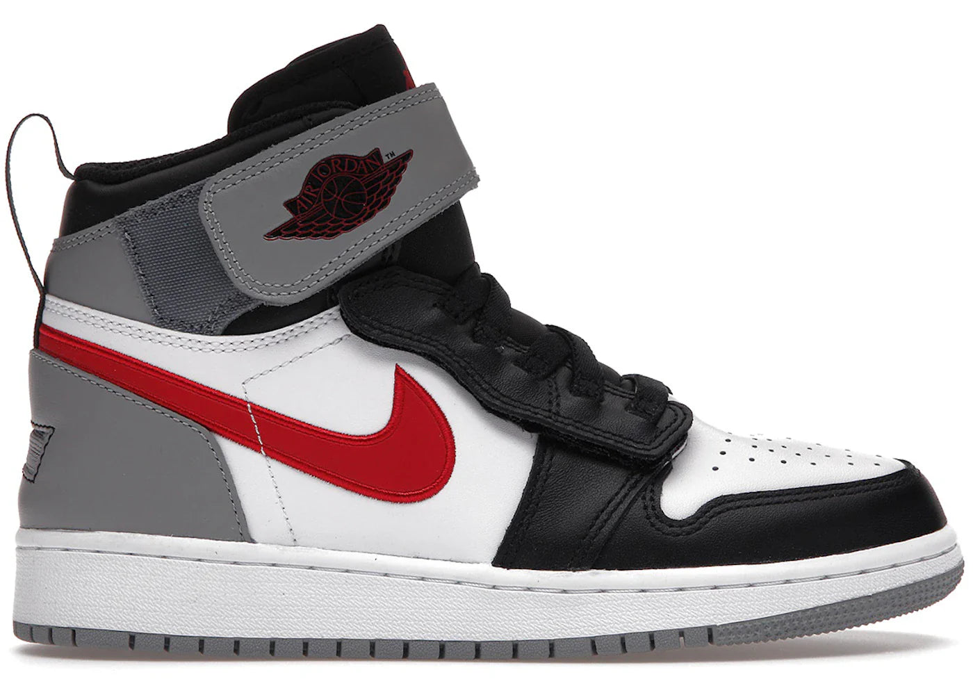 Jordan 1 High FlyEase Black Particle Grey Gym Red (GS)