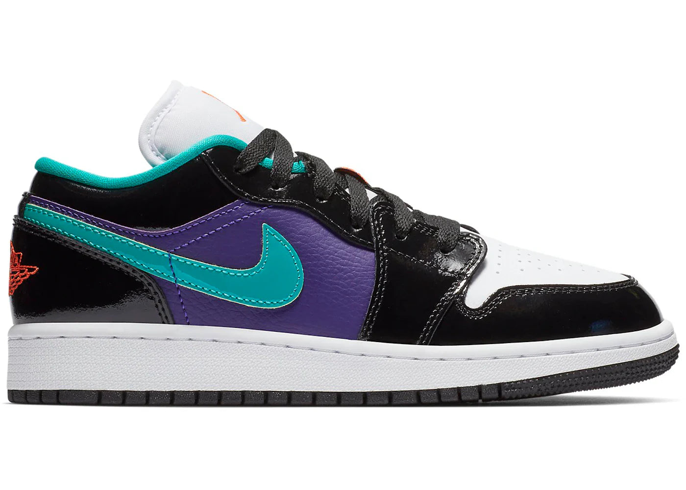 Jordan 1 Low Black Court Purple Turbo Green (GS)