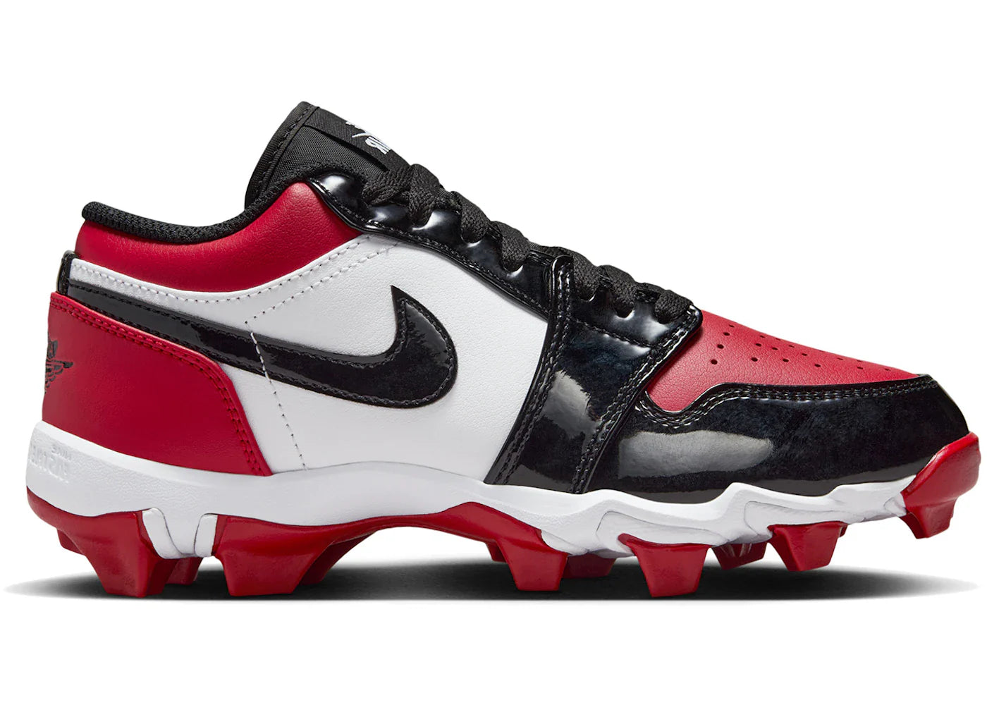 Jordan 1 Low Cleat Patent Bred Toe (GS)